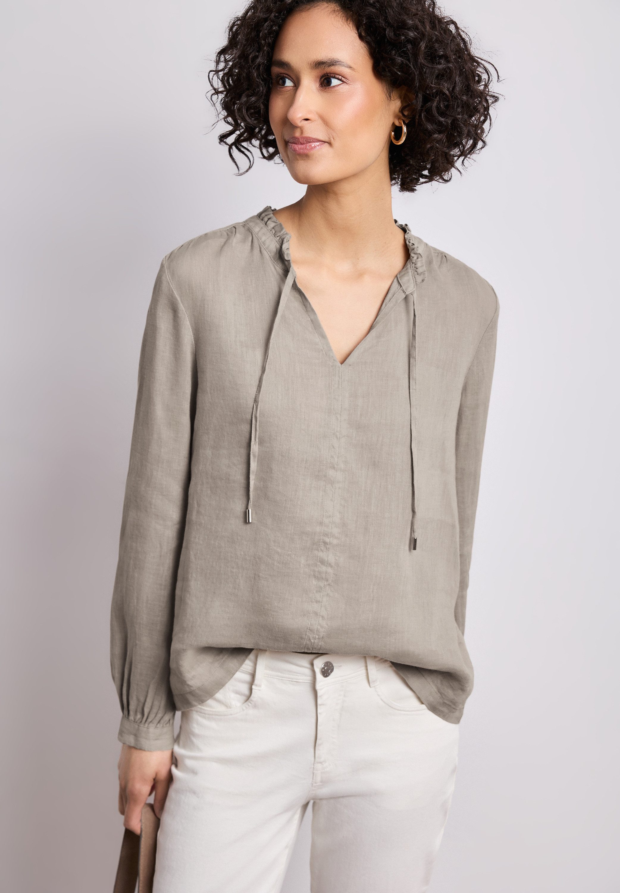 STREET ONE Tunika mit geschlitztem Rundhalsausschnitt