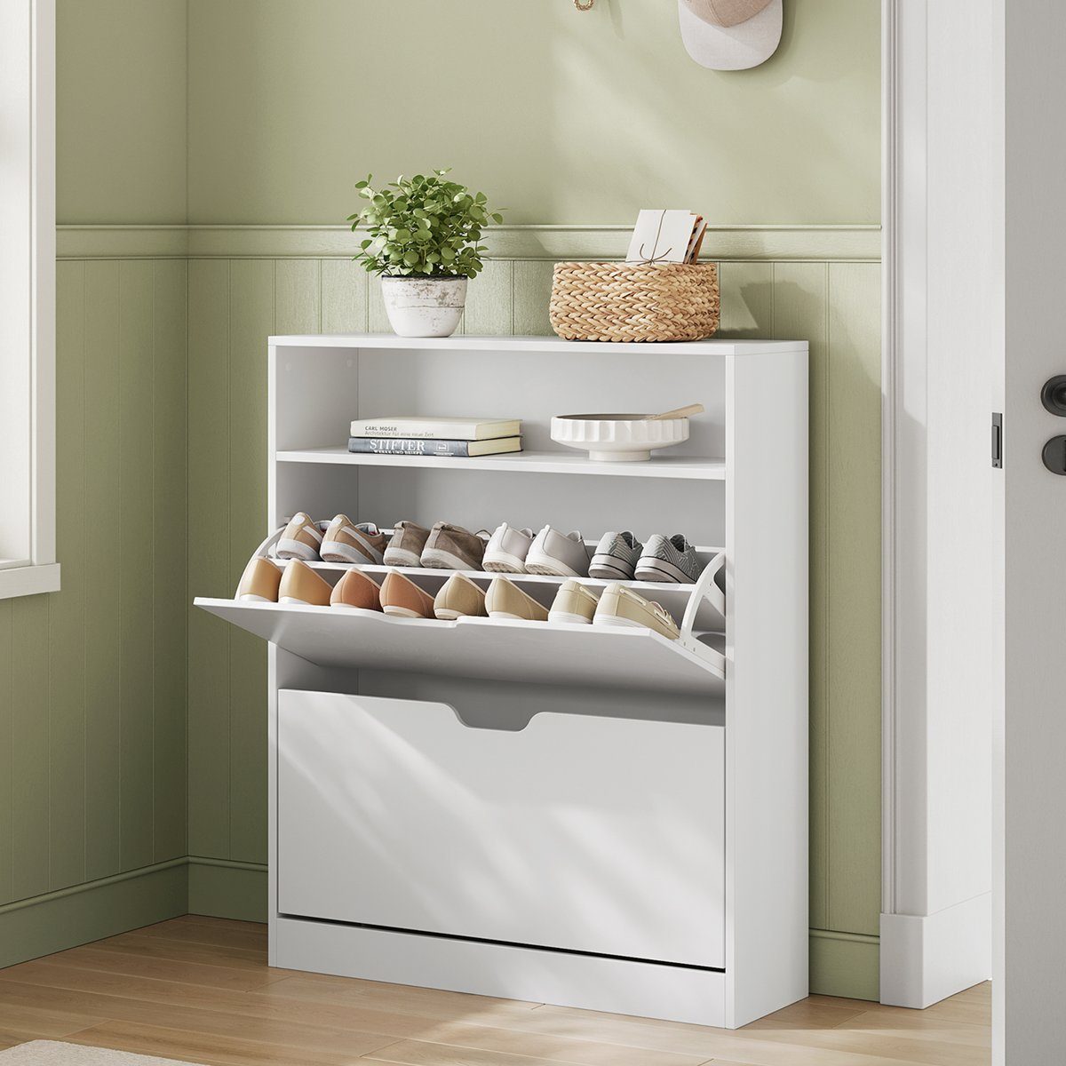 VASAGLE Schuhschrank Schuhregal Mit 2 oder 3 Klappen und zusätzlichen Fäche günstig online kaufen