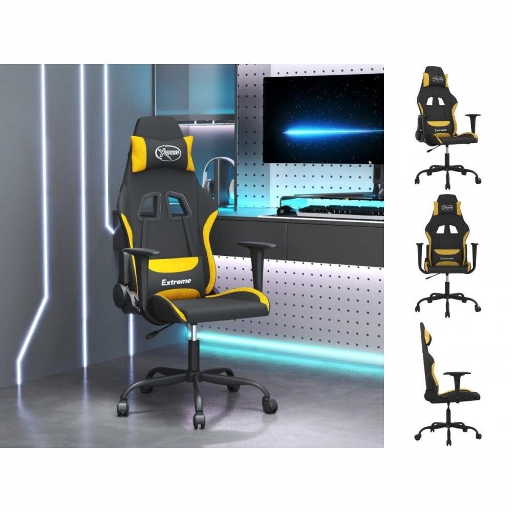 Bürostuhl und Arbeitsplat Drehbar Stoff Schwarz Hellgelb Drehstuhl vidaXL Gaming-Stuhl