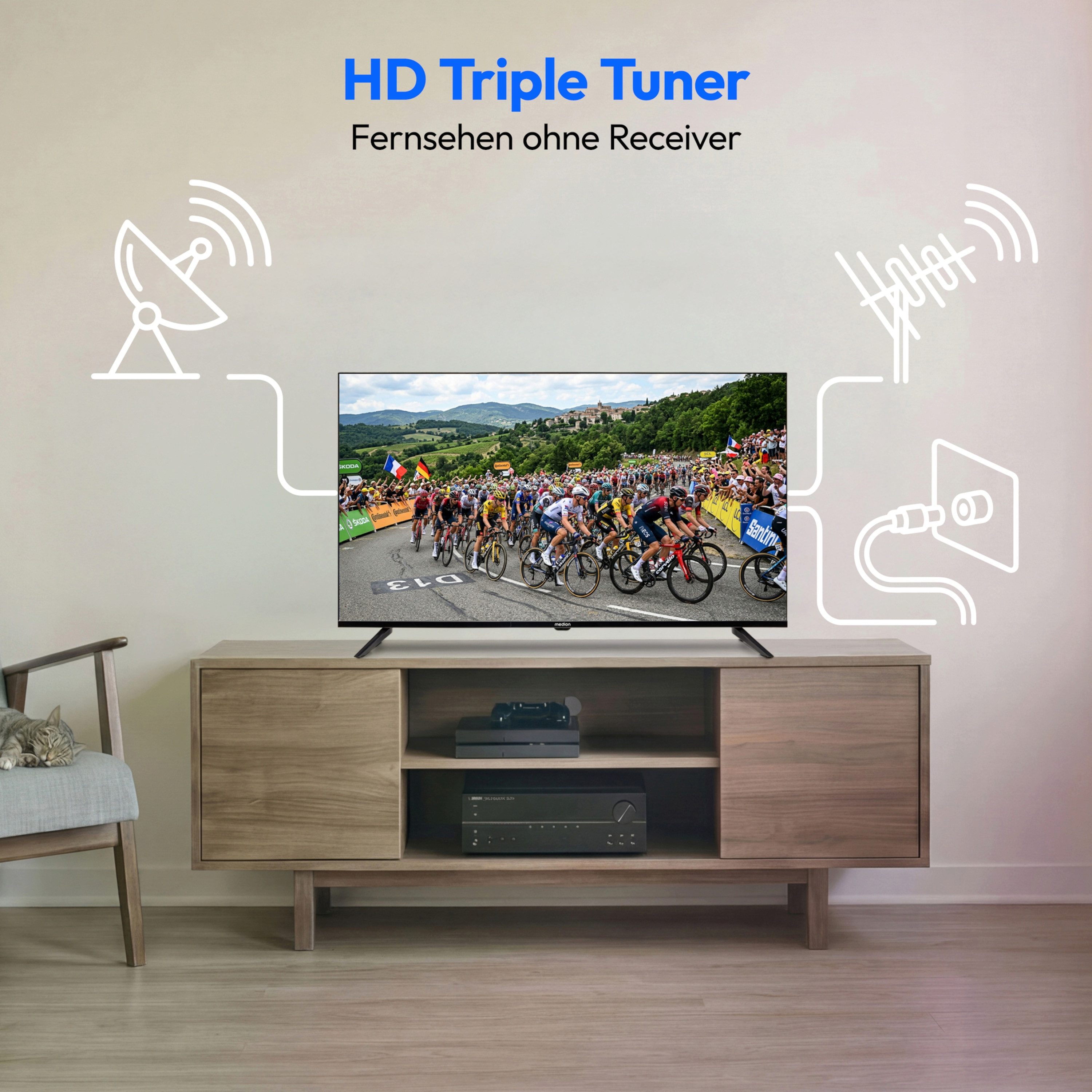 Medion® MD832002 LCD-LED Fernseher (80 cm/32 Zoll, 720p HD Ready, Pay-TV, 60Hz, E8322600)