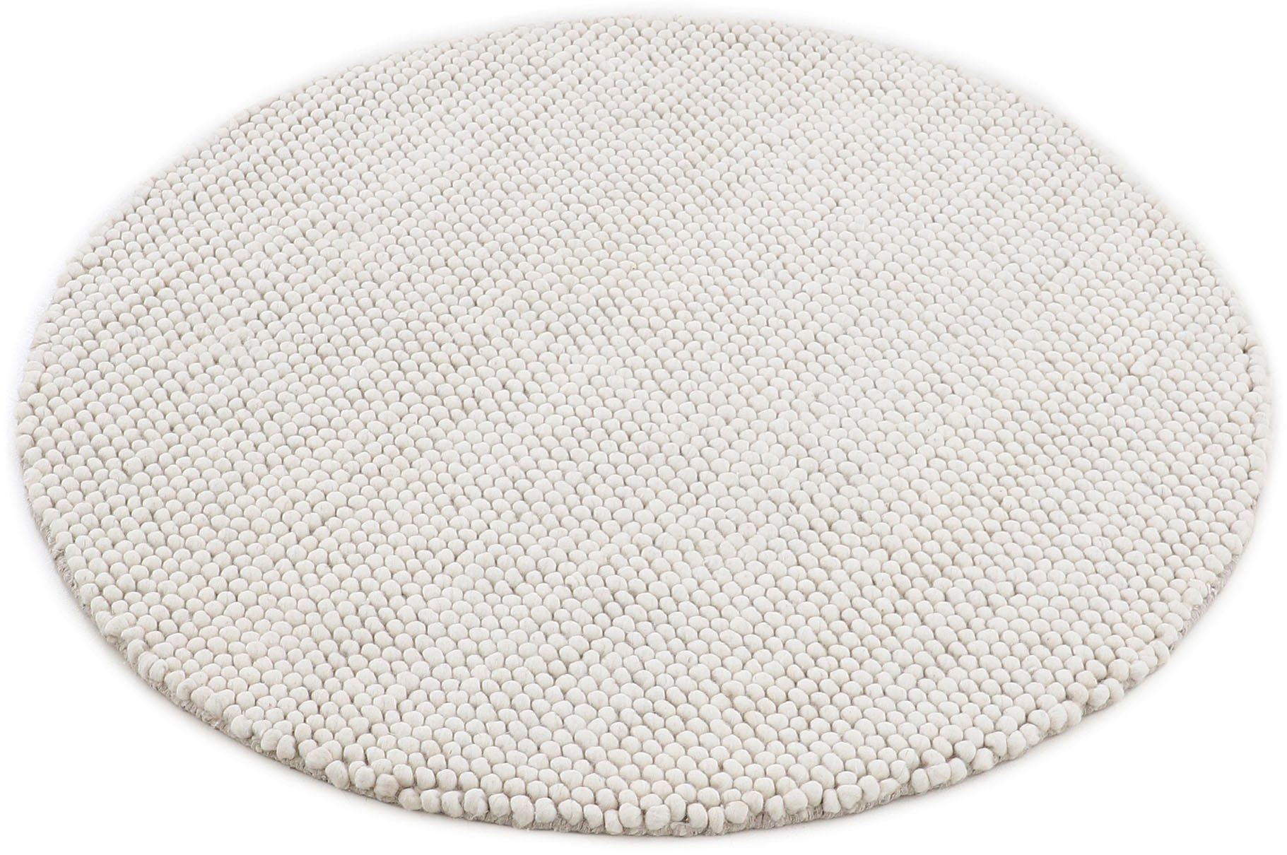 carpetfine Teppich »Calo«, rund, 16 mm Höhe, Handweb Teppich, Uni-Farben, m günstig online kaufen