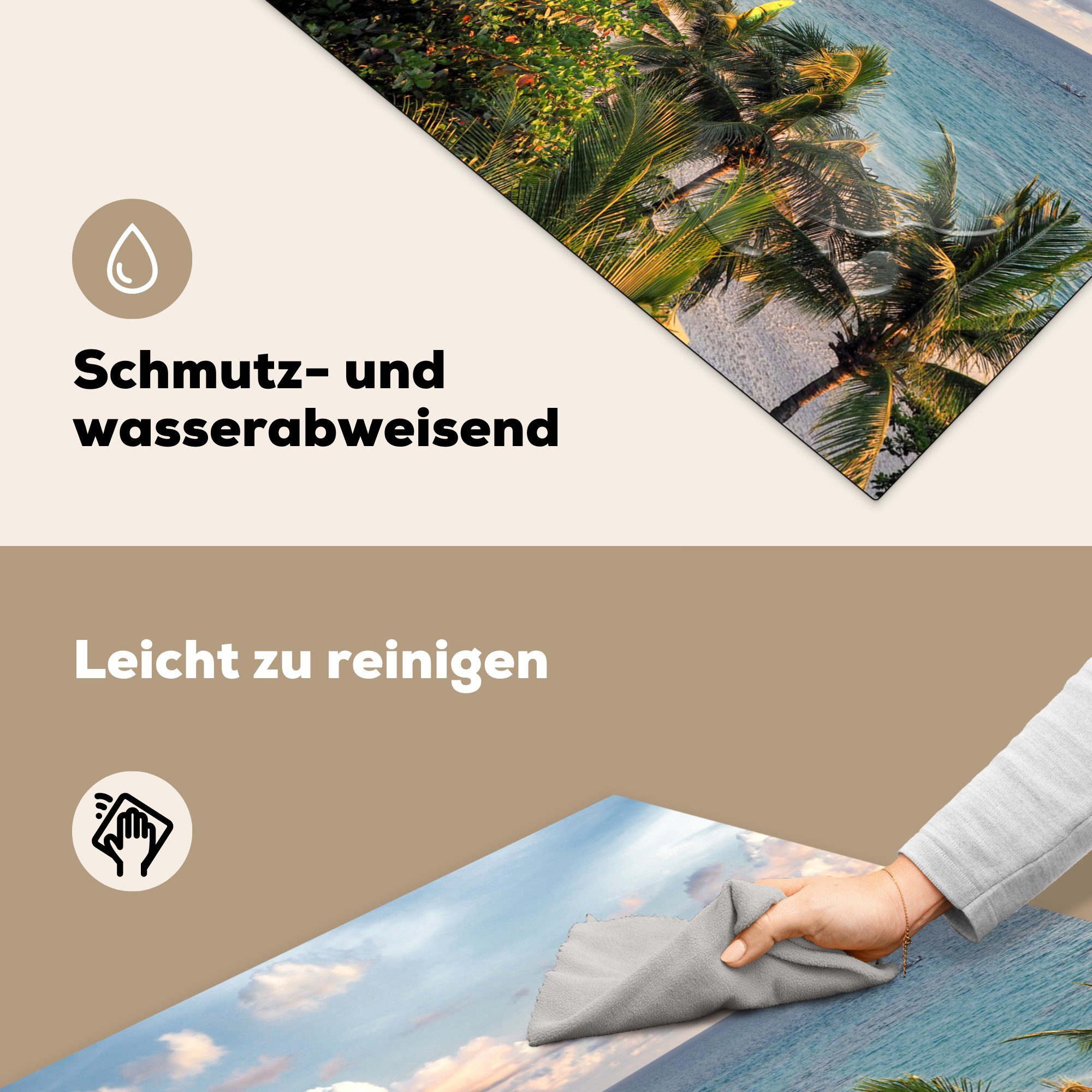 MuchoWow auf Herdblende-/Abdeckplatte tlg), Arbeitsplatte der Insel für Wolken Ceranfeldabdeckung, (1 den cm, Boracay Vinyl, 78x78 über Philippinen, küche