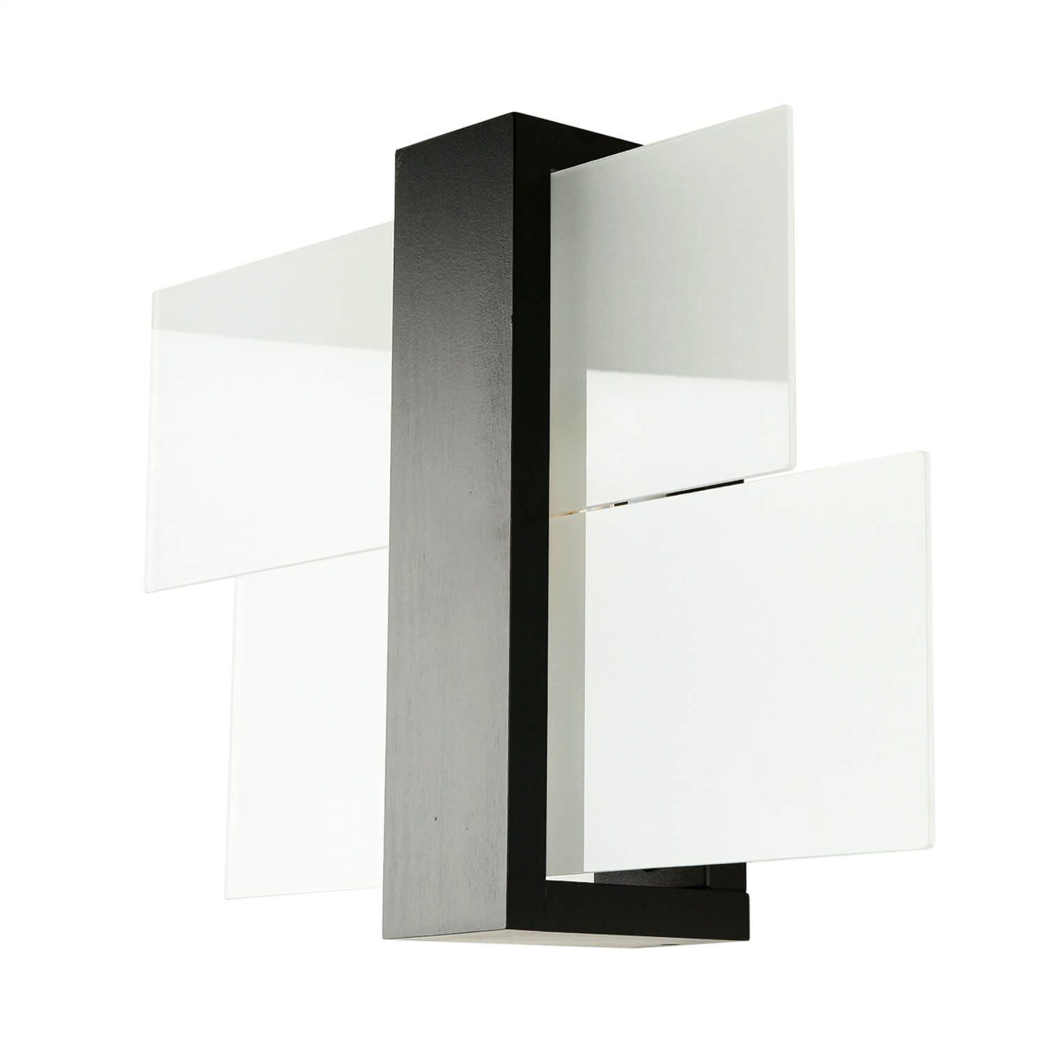 Licht-Erlebnisse Wandleuchte LEDA, ohne Leuchtmittel, Wandlampe Modern Holz Glas Braun H:30cm E27 Kunstvoll Flur Treppe