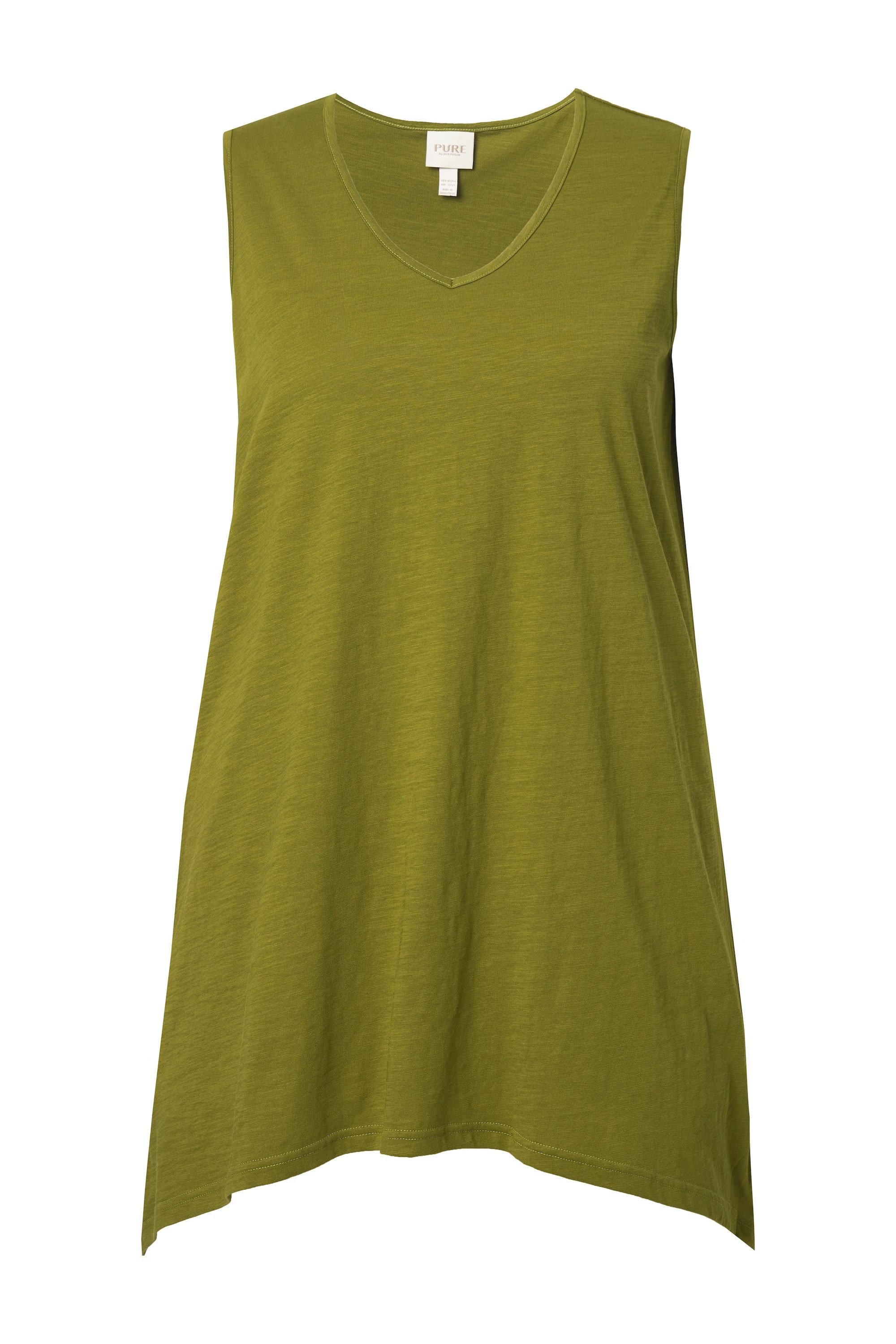 Ulla Popken Longshirt Longtop Zipfelsaum A-Linie V-Ausschnitt günstig online kaufen