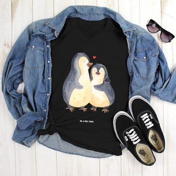 Mr. & Mrs. Panda T-Shirt Pinguin umarmen - Schwarz - Geschenk, Liebesgeschenk, Liebespaar, Par (1-tlg)