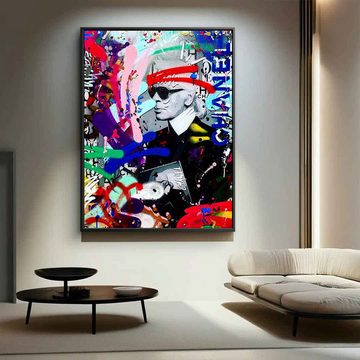 DOTCOMCANVAS® Leinwandbild KARL BRAND GRAFFITI, Leinwandbild KARL GRAFFITI Karl Lagerfeld Pop Art Portrait Wandbild