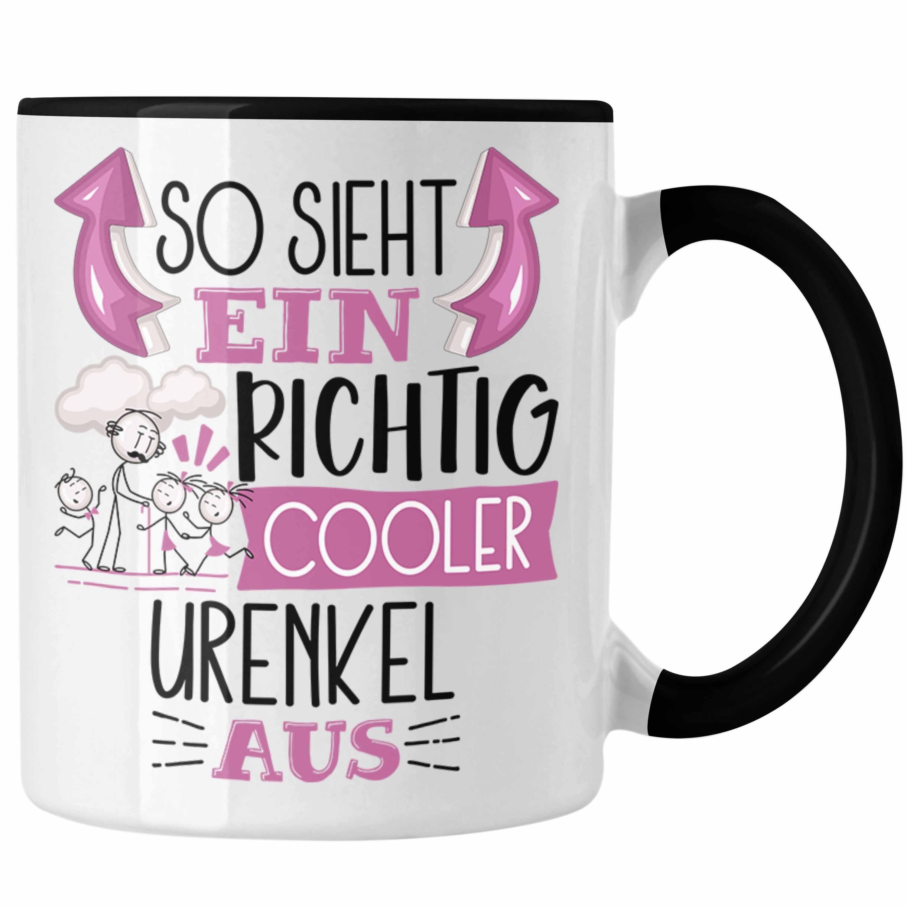 Trendation Tasse Urenkel Tasse Geschenk So Sieht Ein RIchtig Cooler Urenkel Aus Gesche Schwarz