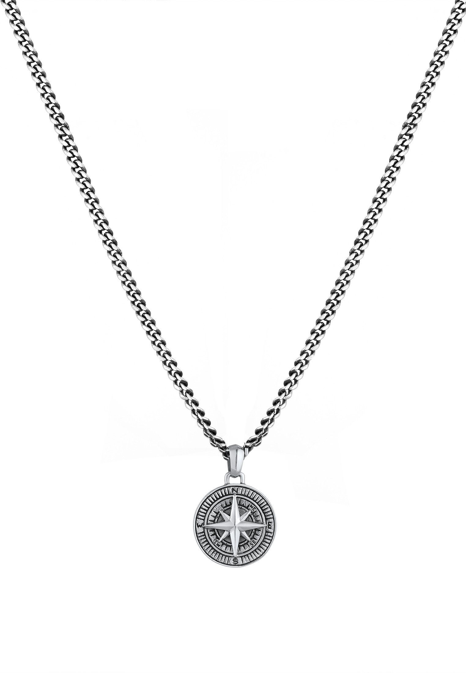 Kuzzoi Kette mit Anhänger Herren Panzerkette Kompass Maritim 925er Silber günstig online kaufen