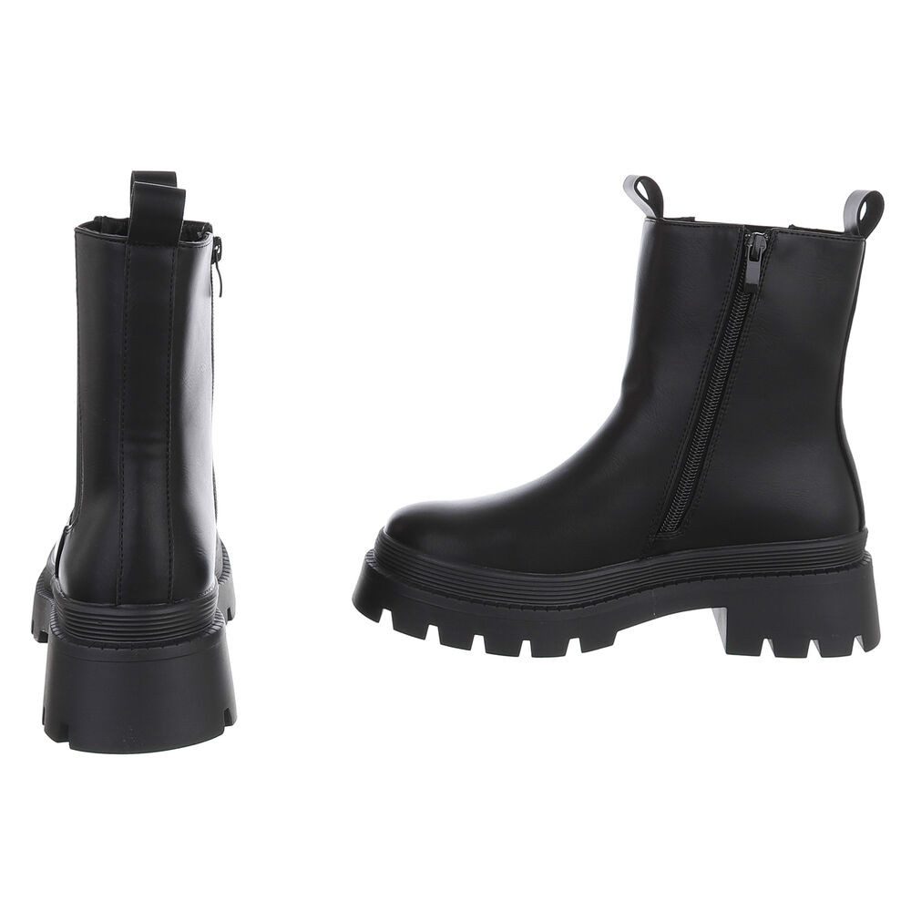 Ital-Design Damen Chelsea Boot mit Plateauprofil und Blockabsatz Plateaustiefelette (92125269) Blockabsatz Stiefeletten in Schwarz – Bild 5 von 5