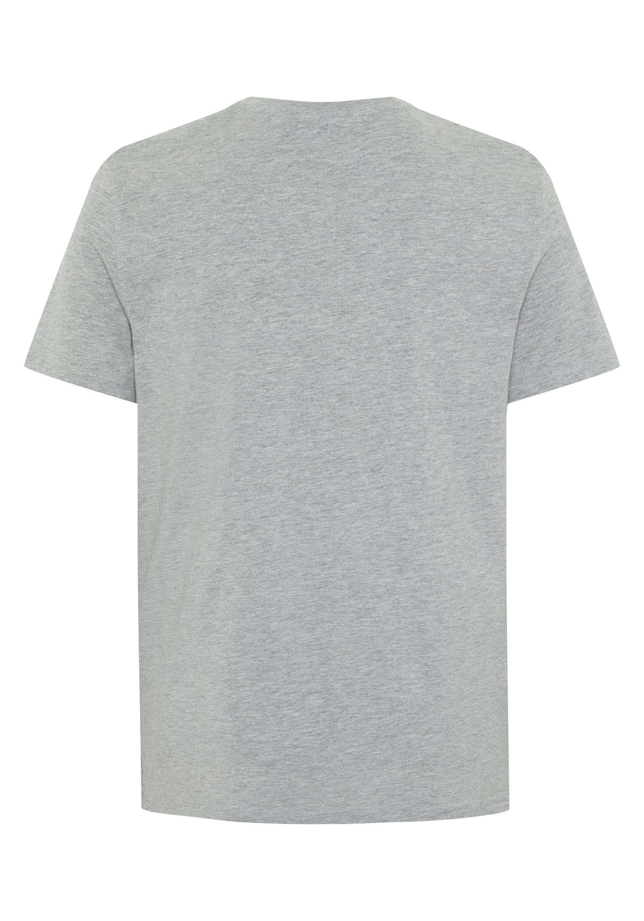 Print-Shirt Gray mit auffälligem Neutral 17-4402M Logo-Print Melange Sylt Polo