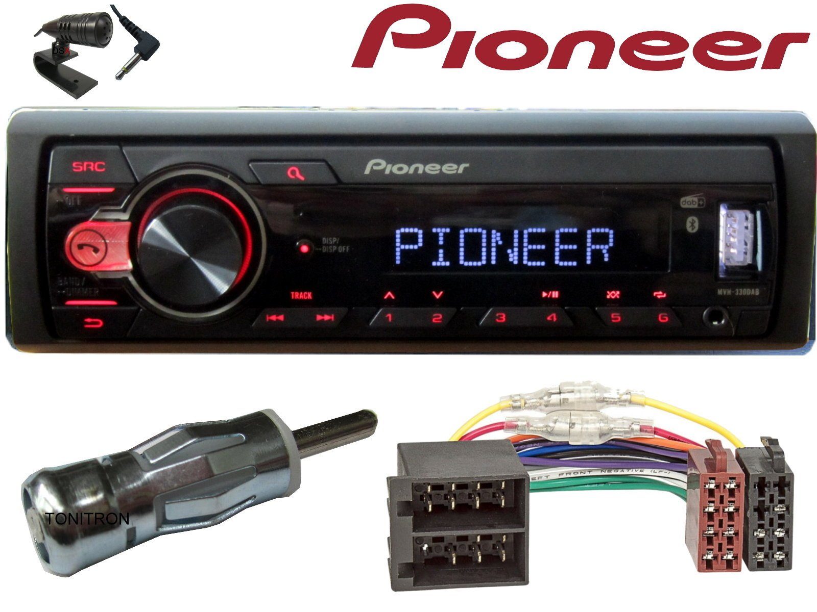 DSX PIONEER Bluetooth USB passend für Peugeot 206 / 206CC DAB+ Antenne Autoradio (Digitalradio (DAB), UKW, Bluetooth, USB, 50,00 W)