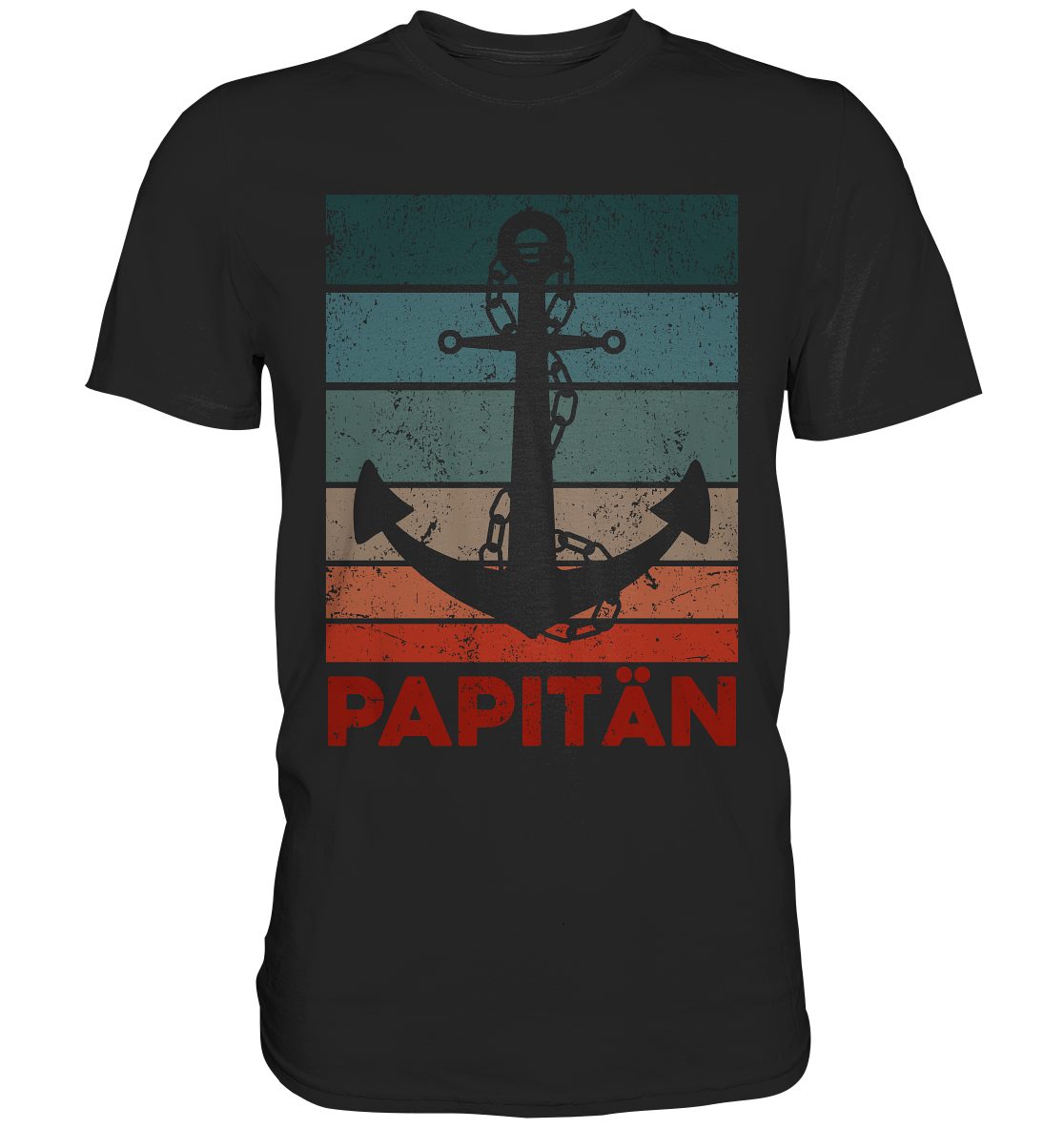 T-Shirt Papitän Segel Papa Kapitän Vatertag Bootfahrer Vater T-Shirt