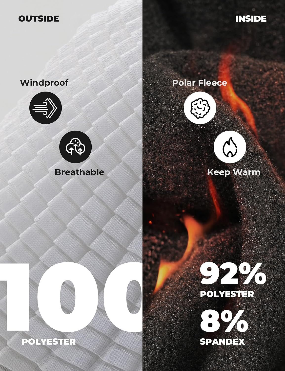 ROCKBROS Halswärmer Atmungsaktive Fleece-Balaclava für Winter-Sport Einheitsgröße