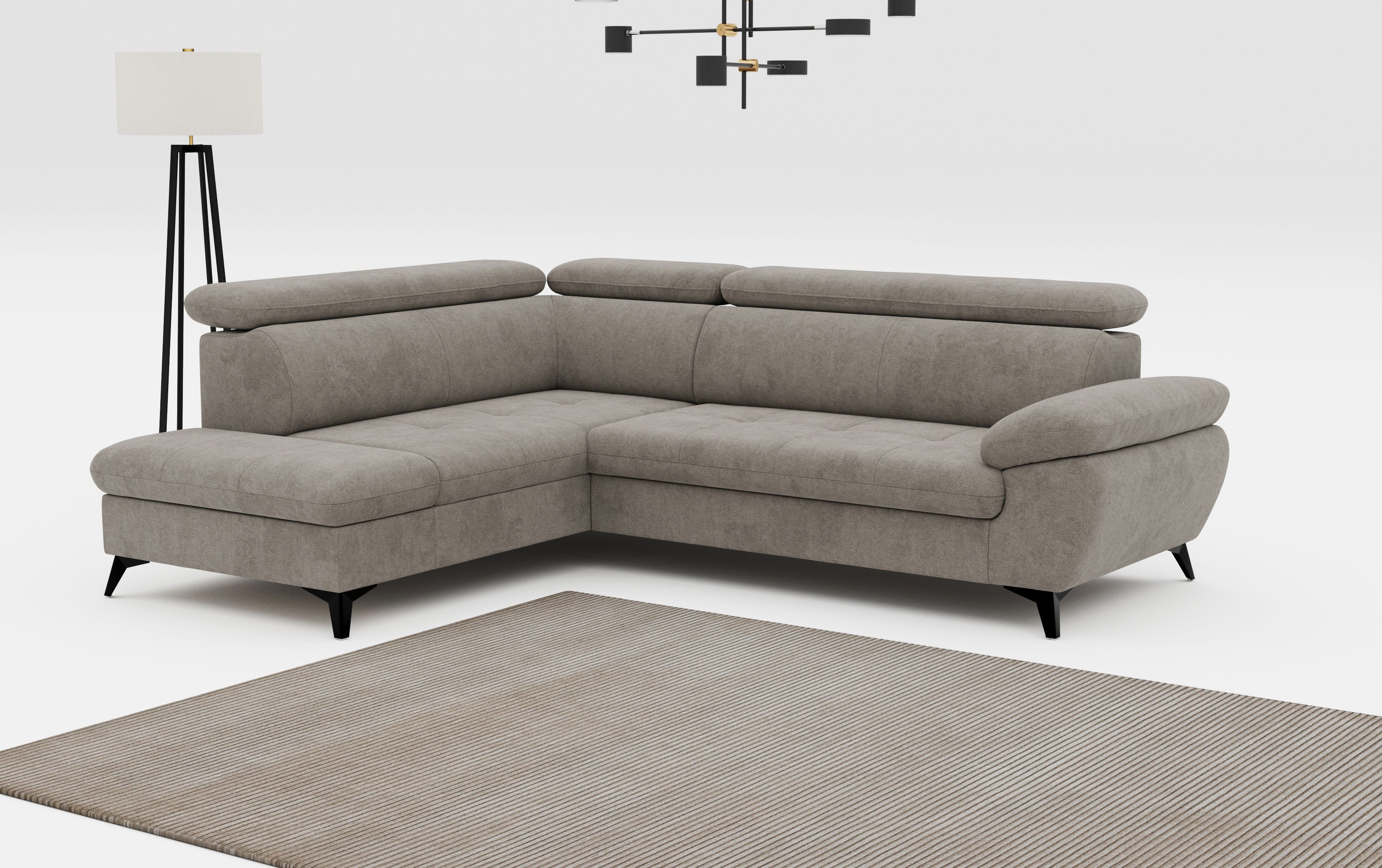 COTTA Ecksofa Hudson L-Form, mit Kopfteilverstellung, wahlweise mit Bettfun günstig online kaufen