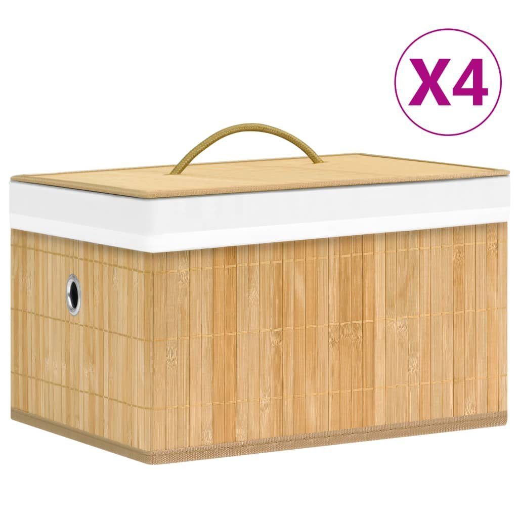 vidaXL Aufbewahrungsboxen mit Deckeln 4 Stk. Grau 32x32x32 cm Stoff