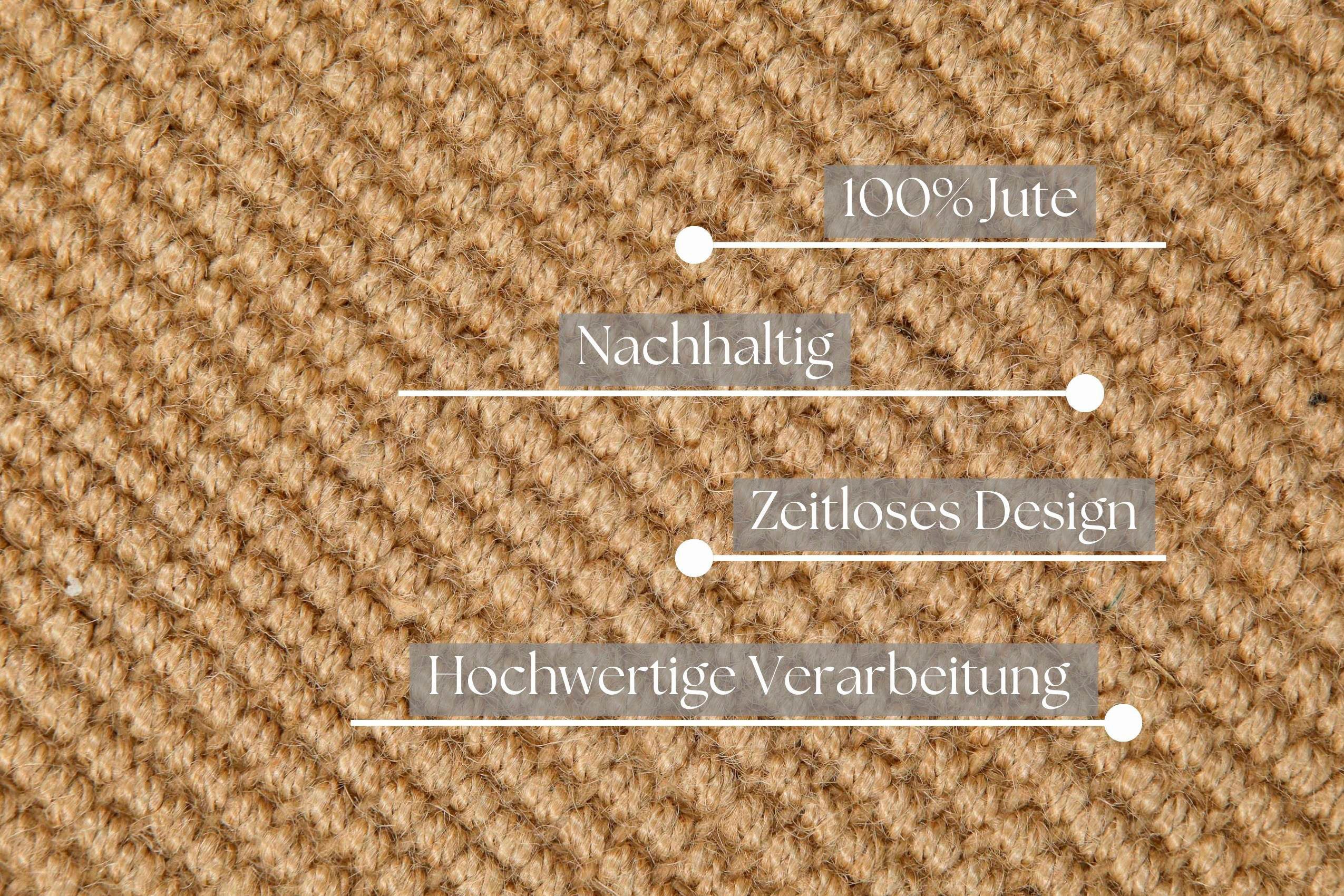 OTTO home Teppich Liora, Juteteppich, auch als Läufer, rund, Höhe: 5 mm, Flachgewebe, Jute in Sisal Optik, Esszimmer, Flur, uni farben