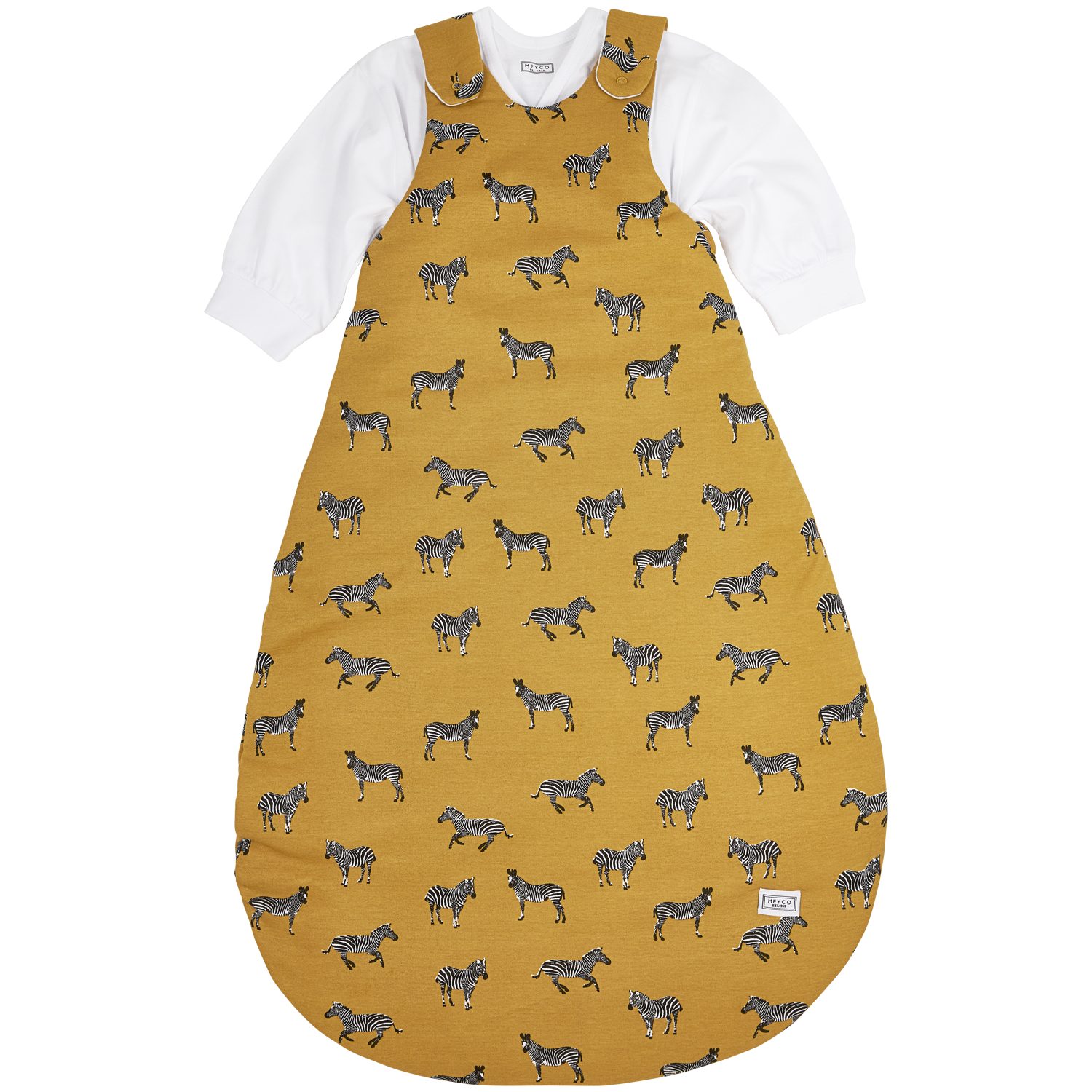Meyco Baby Babyschlafsack Zebra Animal Honey Gold (100% Baumwolle, 1 tlg), 50/56