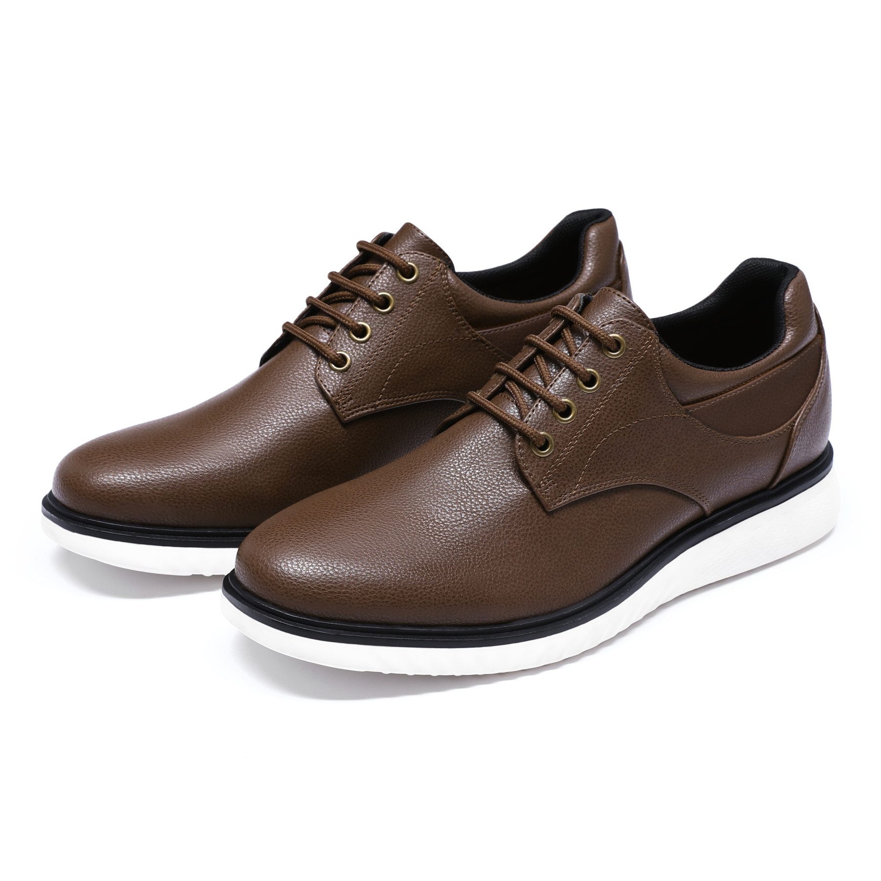 Allthemen Schnürschuh Schnürschuhe Herren Rundkappe Business Halbschuhe aus Leder – Bild 2 von 5