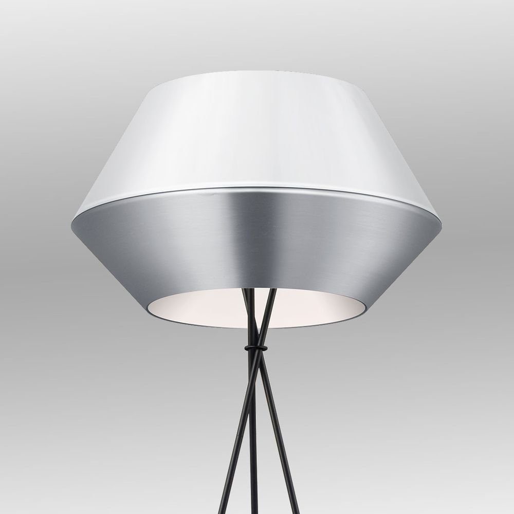 s.luce Stehlampe Individuelle Stehleuchte SkaDa Ø 50cm Aluminium/Weiß, Warmweiß