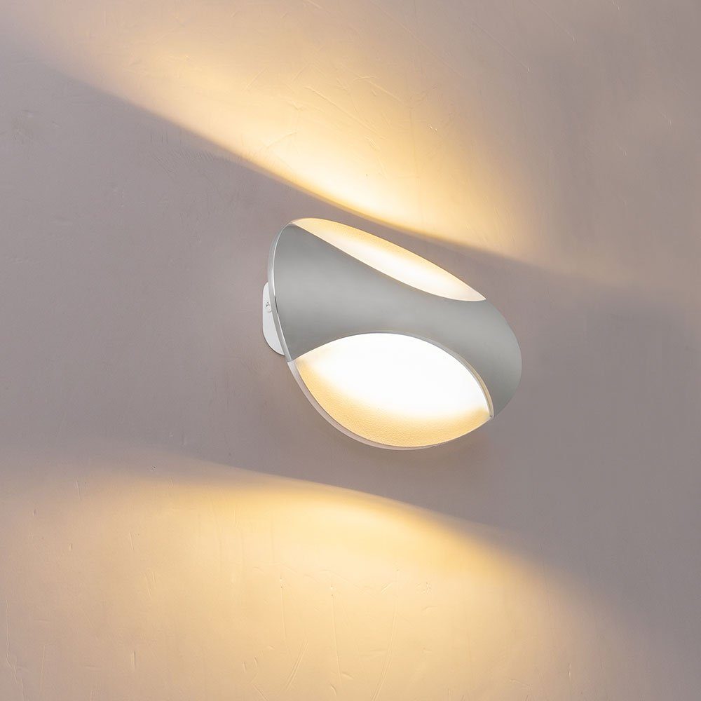 weiß LED-Leuchtmittel Globo Lampe LED Gäste Zimmer Chrom Wand Strahler Warmweiß, verbaut, fest Schlaf Leuchte LED Globo Wandleuchte,