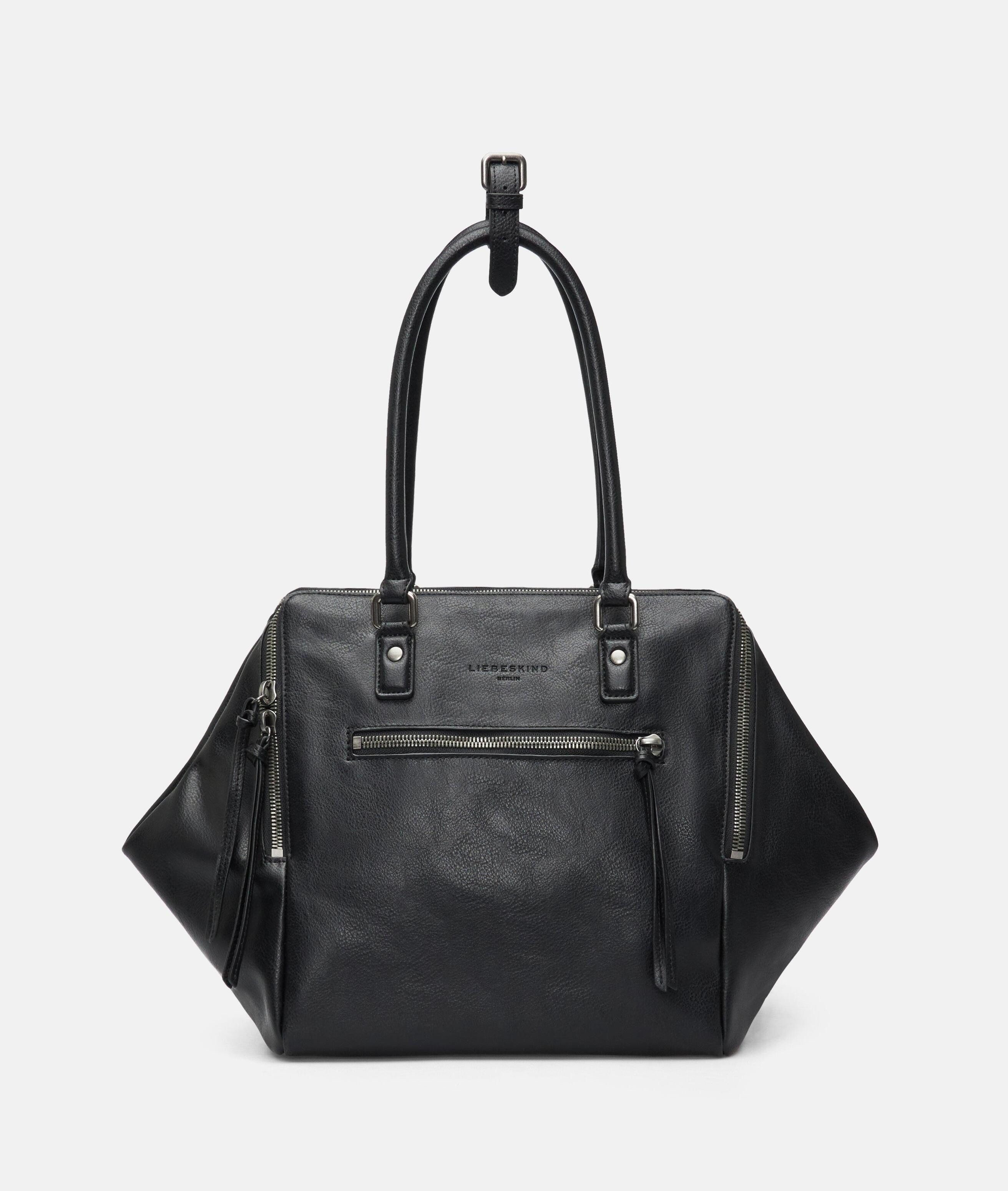 Liebeskind Berlin Schultertasche Archive Kayla Satchel L, Große Schultertasche in Lederoptik mit authentischer Narbung