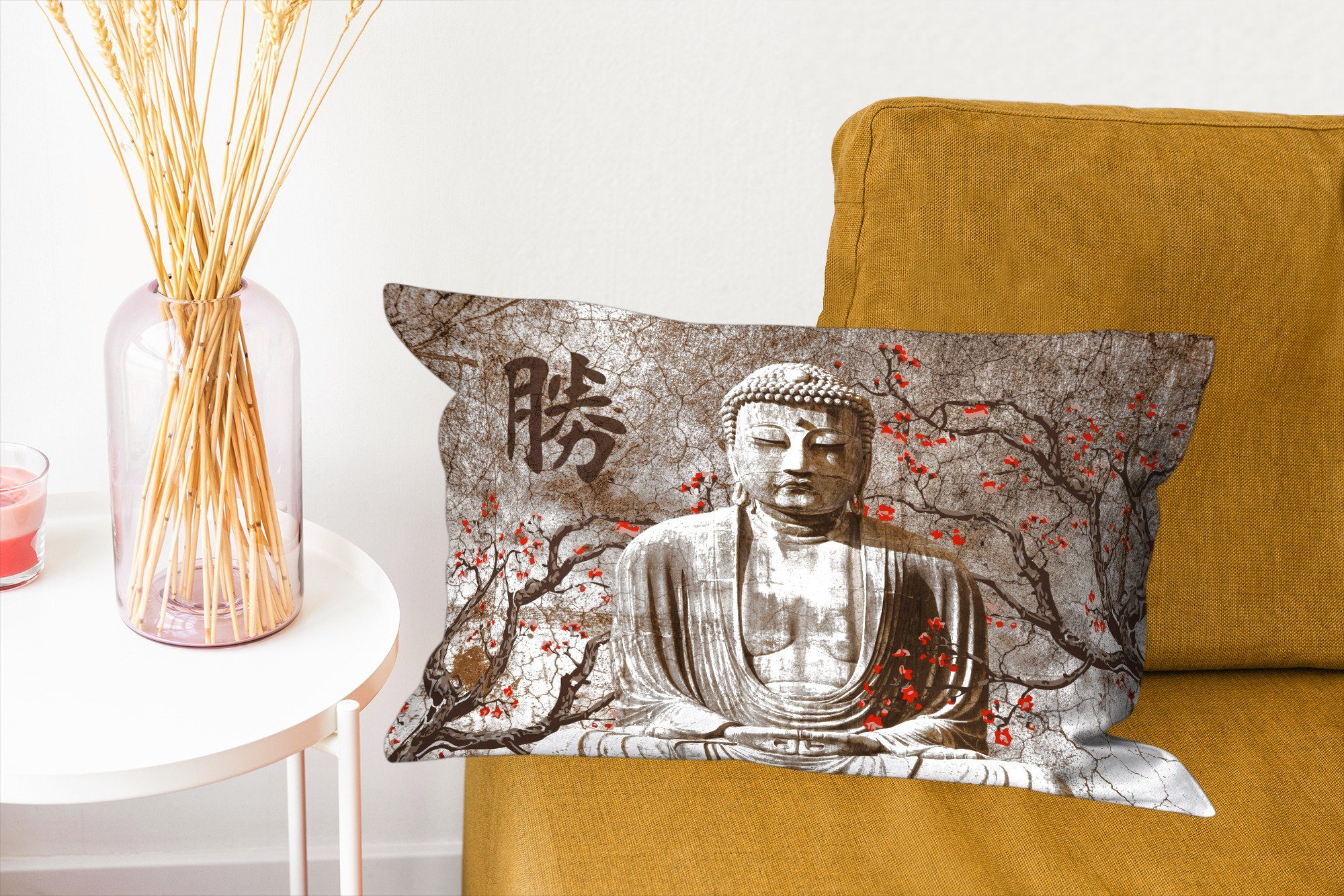 Bild - Buddha Dekokissen Schlafzimmer Wohzimmer Dekoration, Füllung, Baum, - Zierkissen, mit Dekokissen MuchoWow