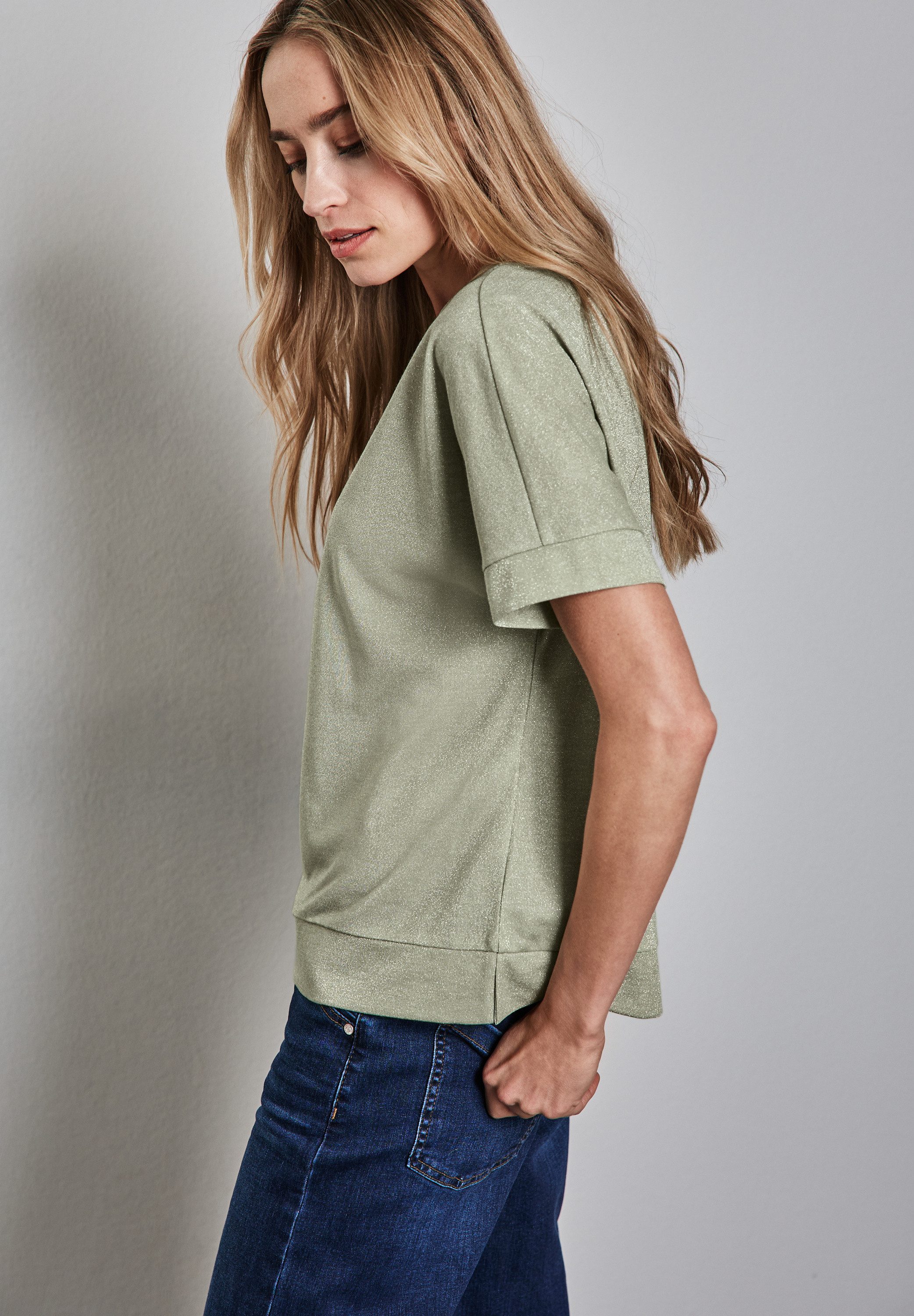 STREET ONE T-Shirt mit Glitzerdetails günstig online kaufen