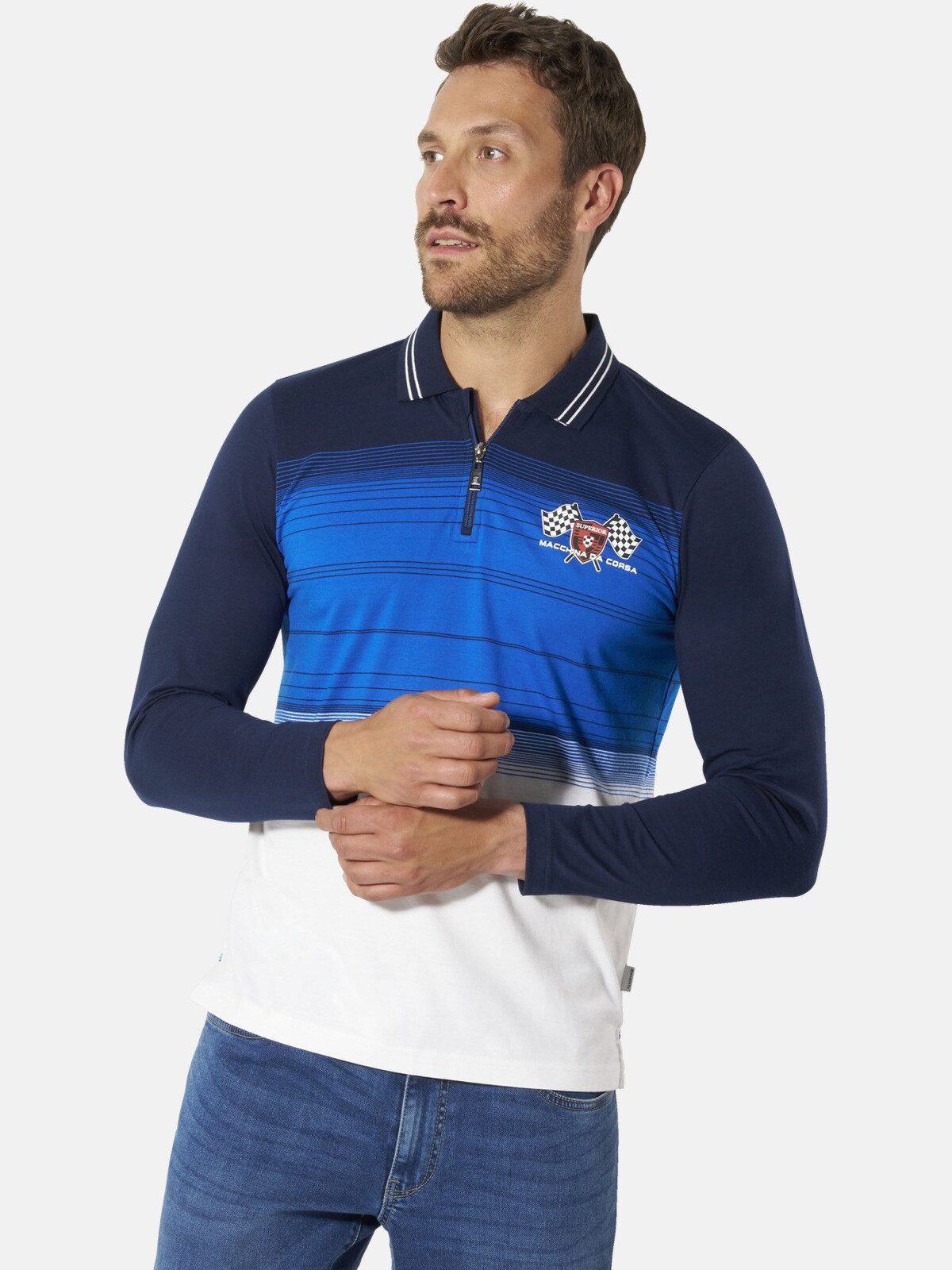 Babista Langarm-Poloshirt BIANORI mit sportlichen Print