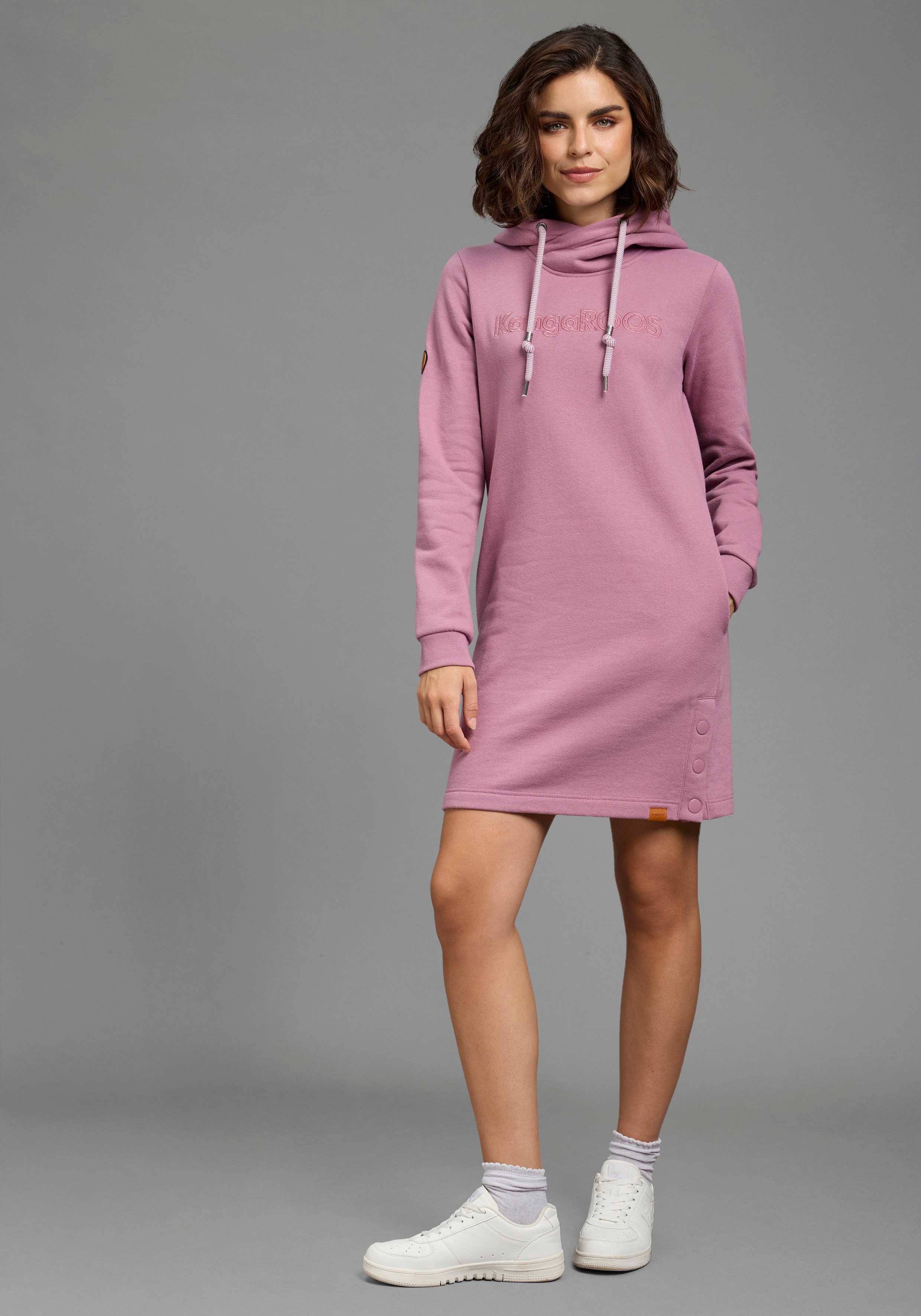KangaROOS Sweatkleid auch in großen Größen, mit Kapuze, aus Baumwollmischung – Bild 4 von 5