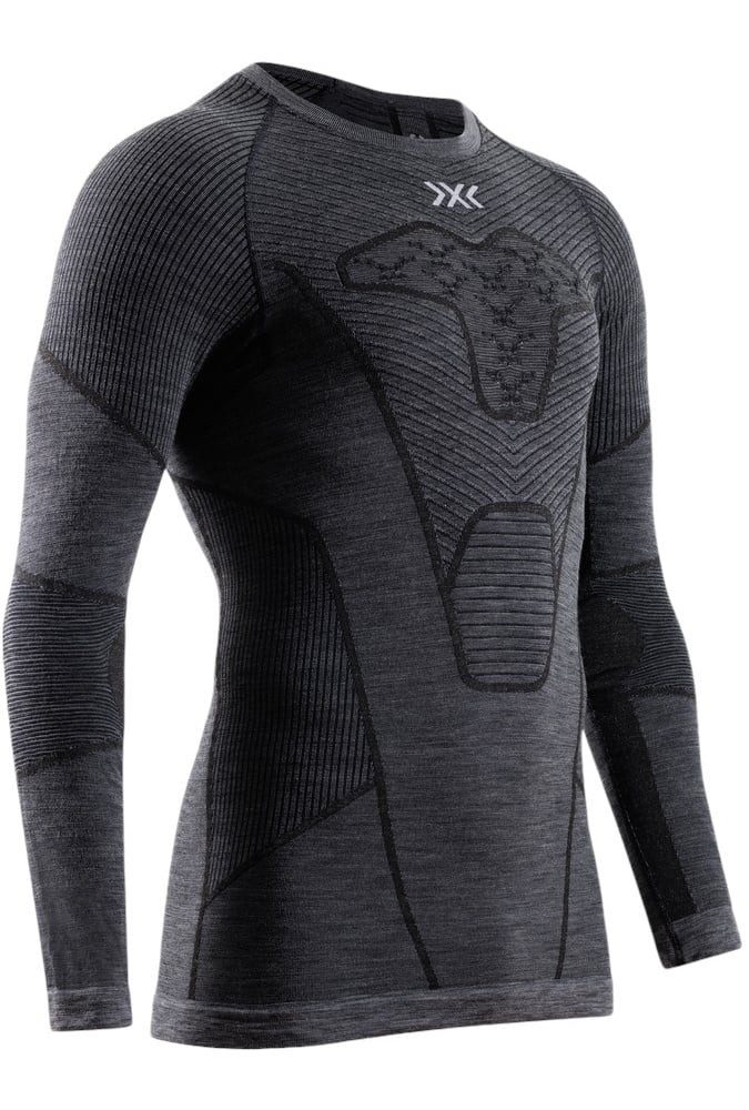 X-Bionic Langarmshirt Symbio Merino (Merinowolle) Unterwäsche grau Herren