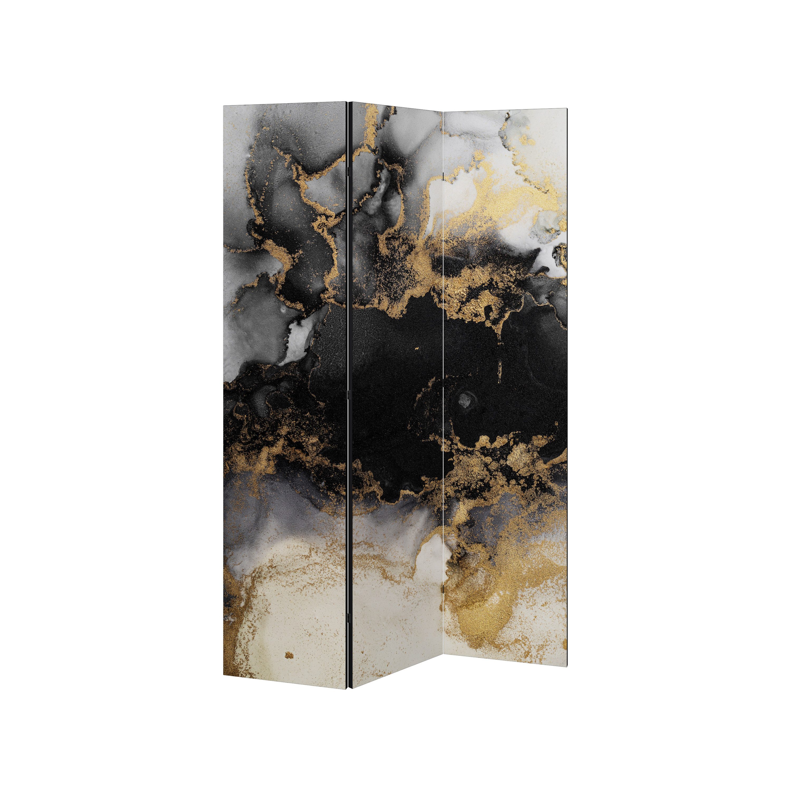 SPACEREBELS Paravent MARBLE OF TOMMORROW (1 St), Raumteiler mit 3 Paneelen, beidseitig bedruckt, 114 x 168 cm
