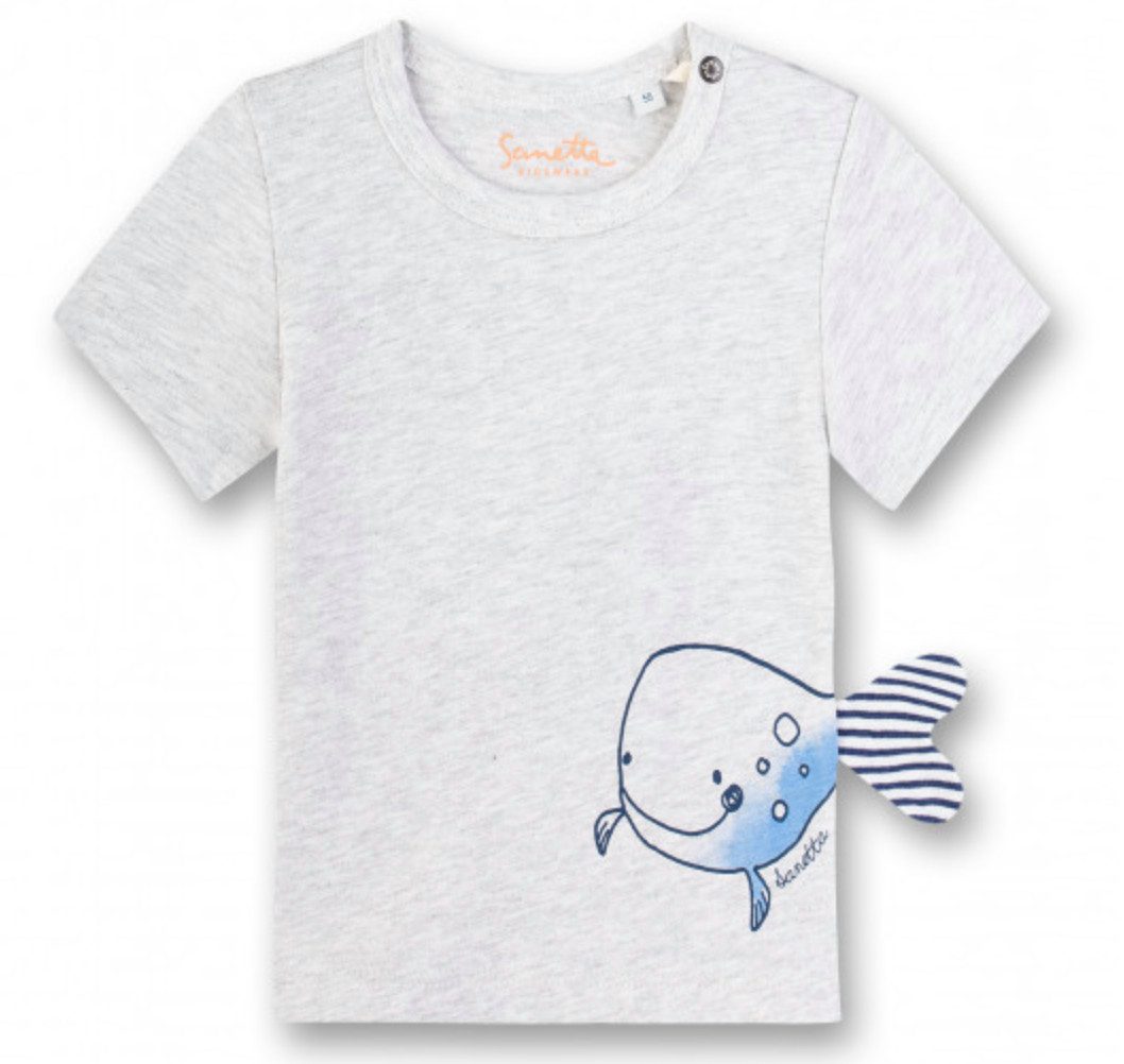 Sanetta T-Shirt Baby T-Shirt aus Baumwolle mit Wal-Motiv