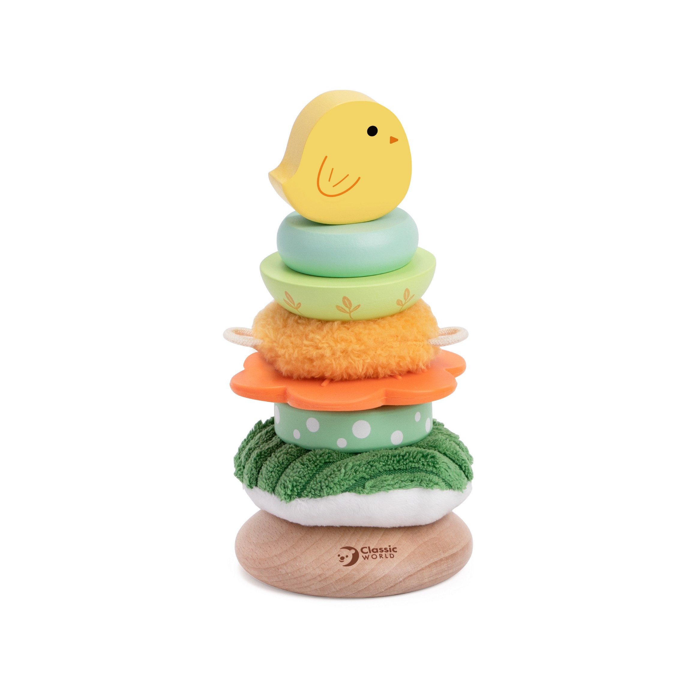 Classic World Stapelspielzeug Classic World - Stapelturm Vogel - 8,3x8,3x17,1 cm - 12M+, (9-tlg)