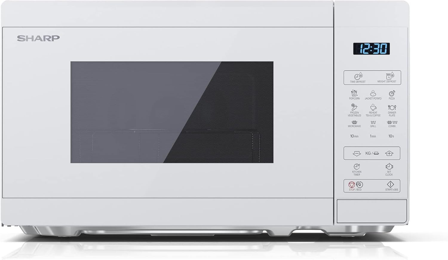 Sharp Mikrowelle MG02EC, Mikrowelle mit Grill, 800W, 20L, Digital, kindersicher
