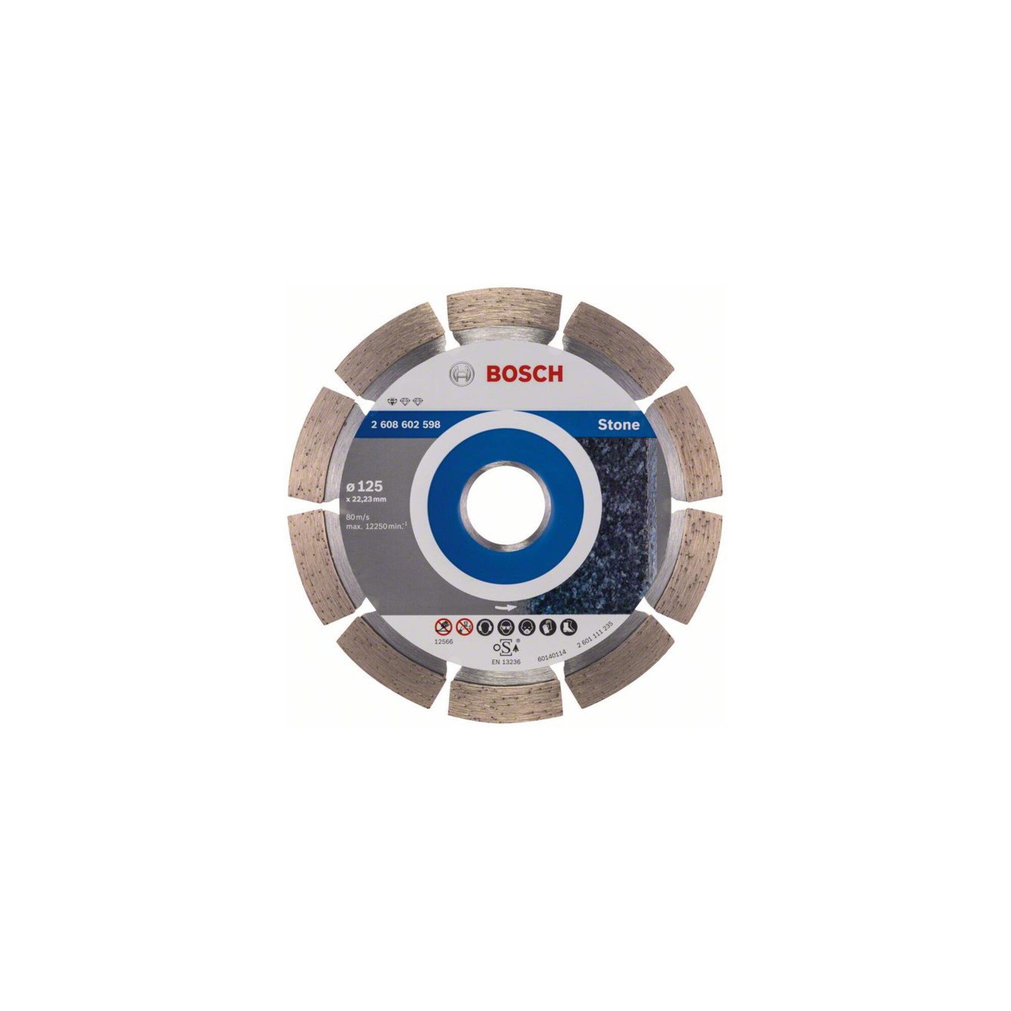 Bosch Professional Trennscheiben Bosch Diamanttrennscheibe Standard for Stone 125 x 22,23 x 1,6 x 10 mm