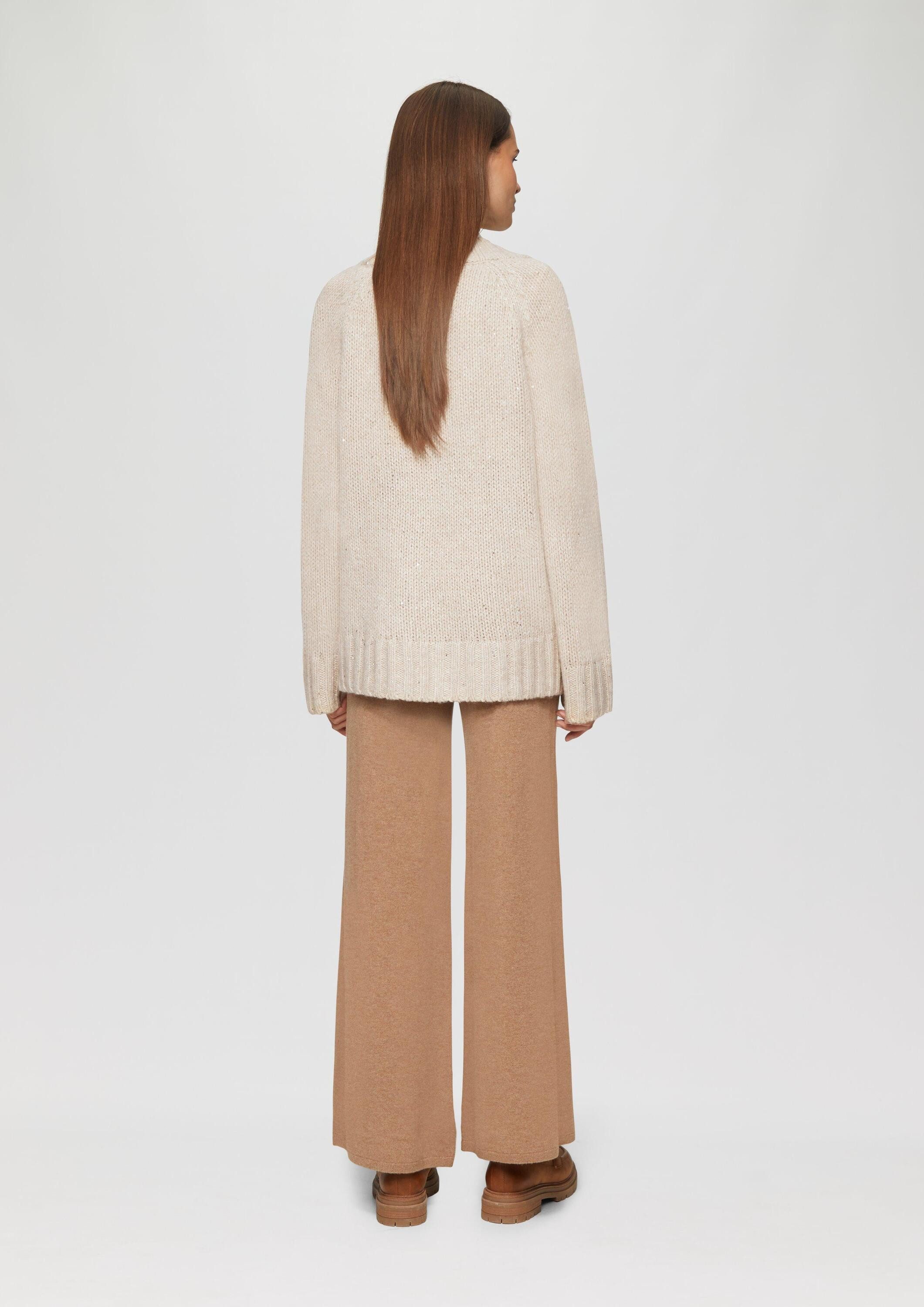 s.Oliver Cardigan Strickjacke Oversized Cardigan mit Glitzergarn und Pailletten