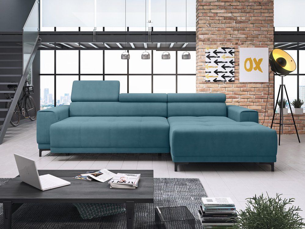 Stylefy Ecksofa Harrison Mini, L-Form, Eckcouch, mane links oder rechts bestellbar, Relaxfunktion, inklusive Kopfteil- und elektrischer Sitztiefenverstellung, Modern Design