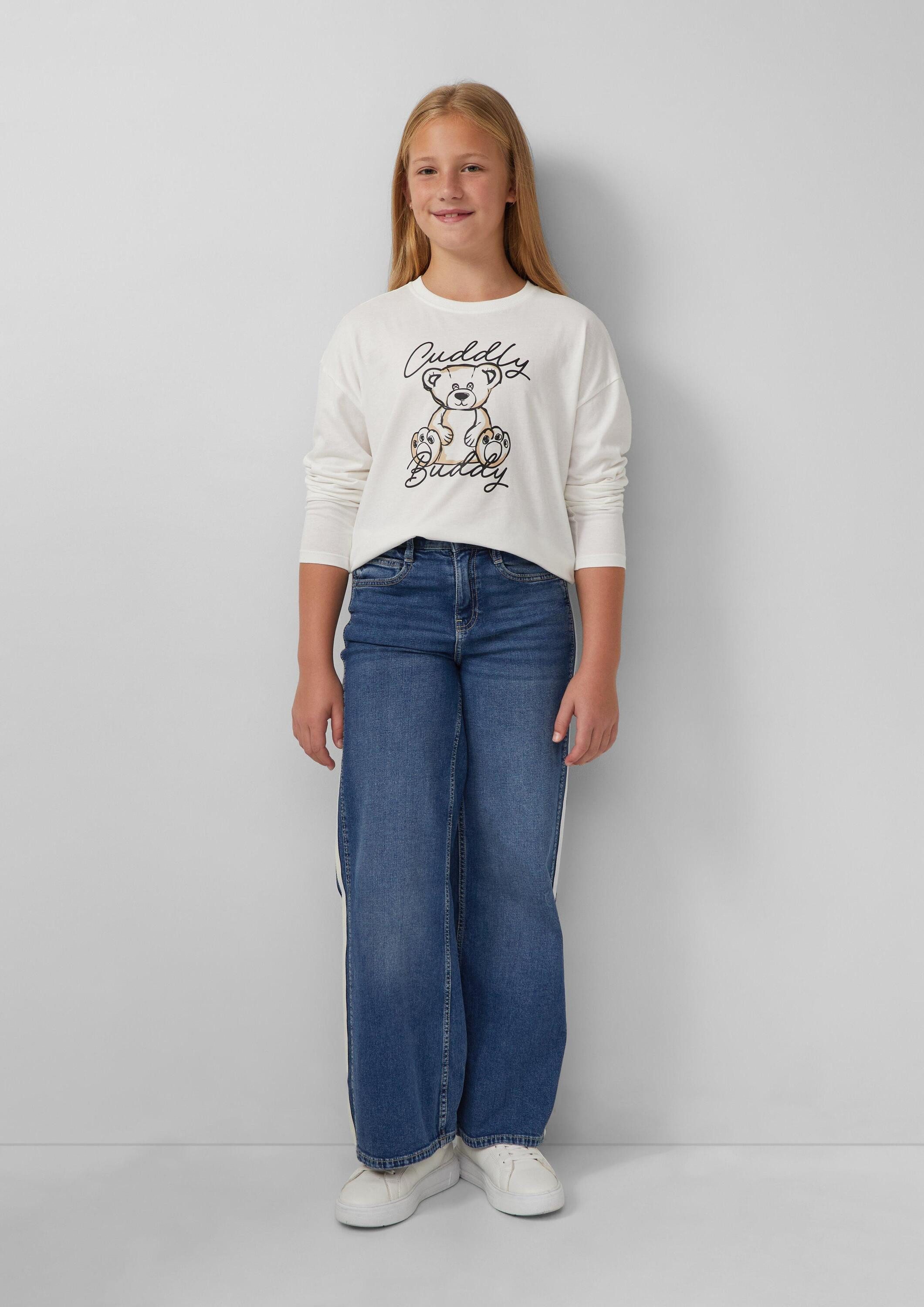 s.Oliver Langarmshirt T-Shirt Oversize Longsleeve mit Frontprint – Bild 3 von 4