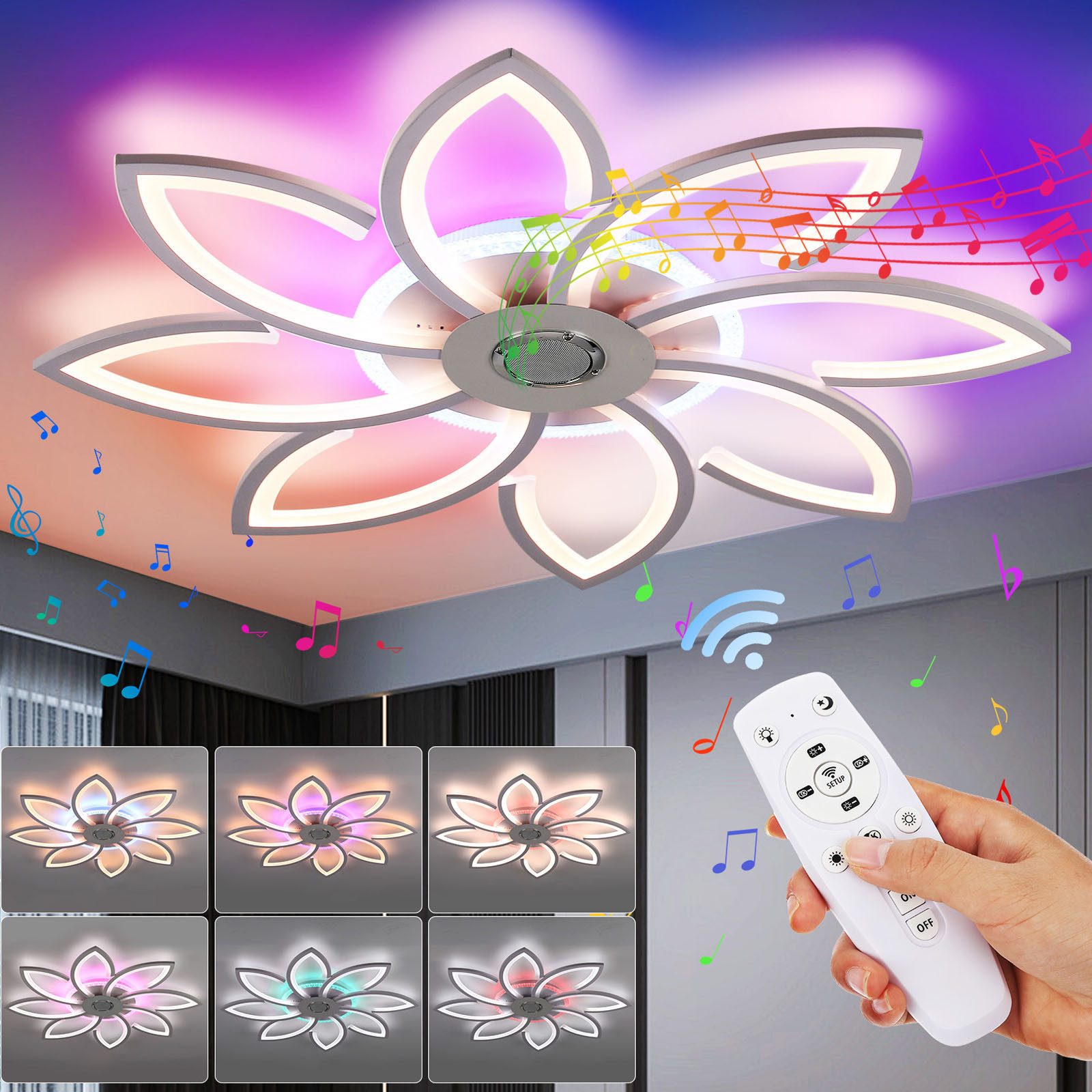 oyajia Deckenleuchte LED Deckenlampe mit Bluetooth günstig online kaufen