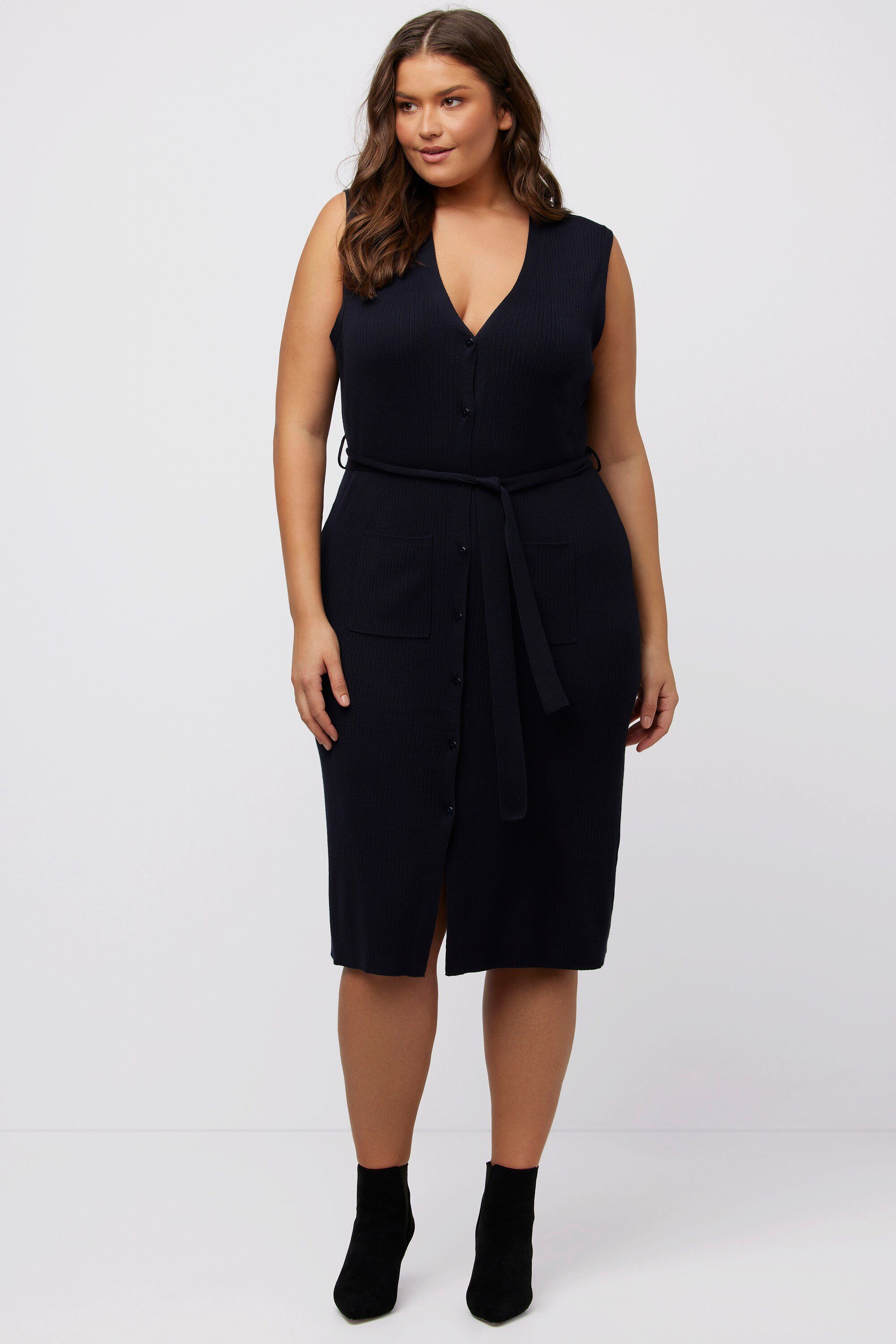 Fleece Strickweste Damen - Ärmellose Cardigan Mit Tasche Für Herbst/Winter