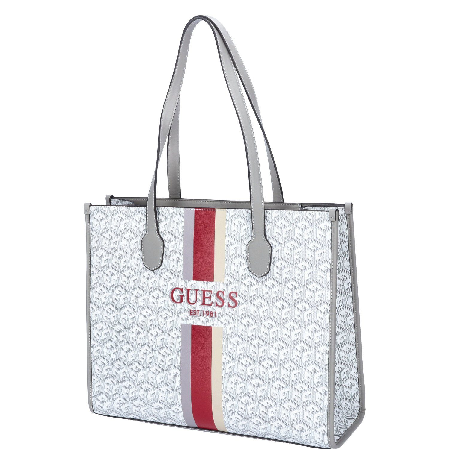 Guess Umhängetasche GUESS Damen Shopper Silvana Stone Logo (1-tlg)