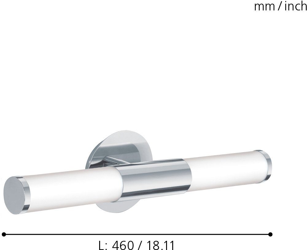 EGLO Wandleuchte PALMERA Wandlampe, E14, IP44, Bad Spiegellampe, Stahl und günstig online kaufen