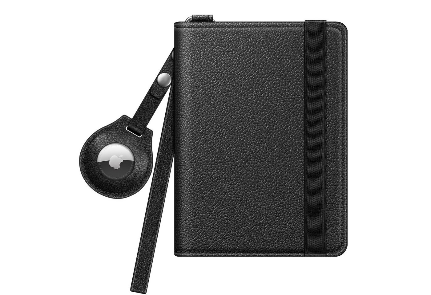 Fintie Geldbörse Reisepasshülle mit Airtag Halter, Slim Reisepass Hülle RFID-Schutz, Schutzhülle Passport Cover für Reisedokumente Impfpass Herren Damen
