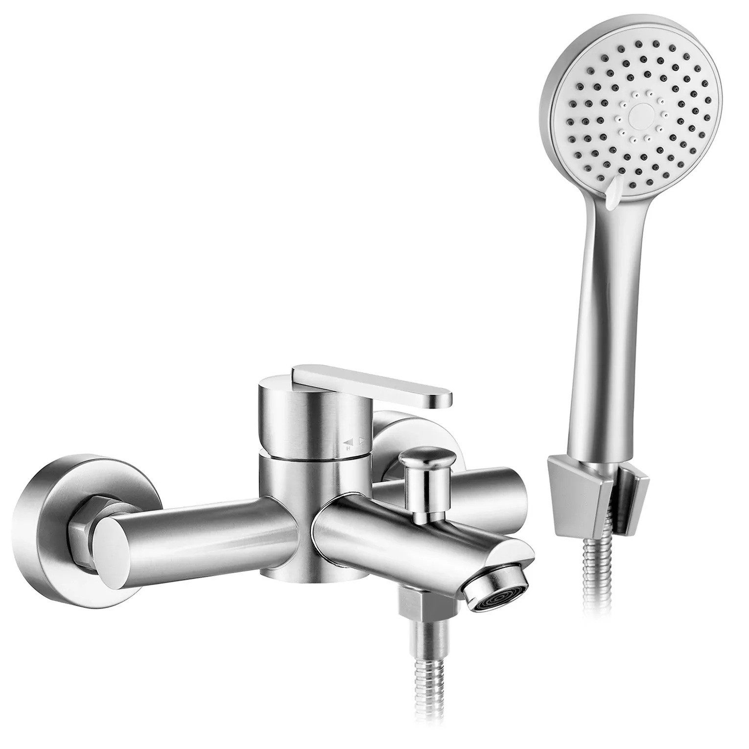 wohnwerk.idee Wannenarmatur Badewannenmischer Einhebelmischer mit Handbrause für Badewanne