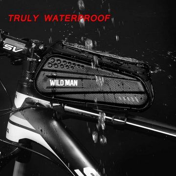 SOTOR Fahrradtasche Fahrrad Rahmentasche Lenkertasche Wasserdicht Handytasche (mit TPU Sensitivem Touchscreen, für Montainbikes, Rennrad, Ebikes), für Smartphone bis zu 6.5 Zoll