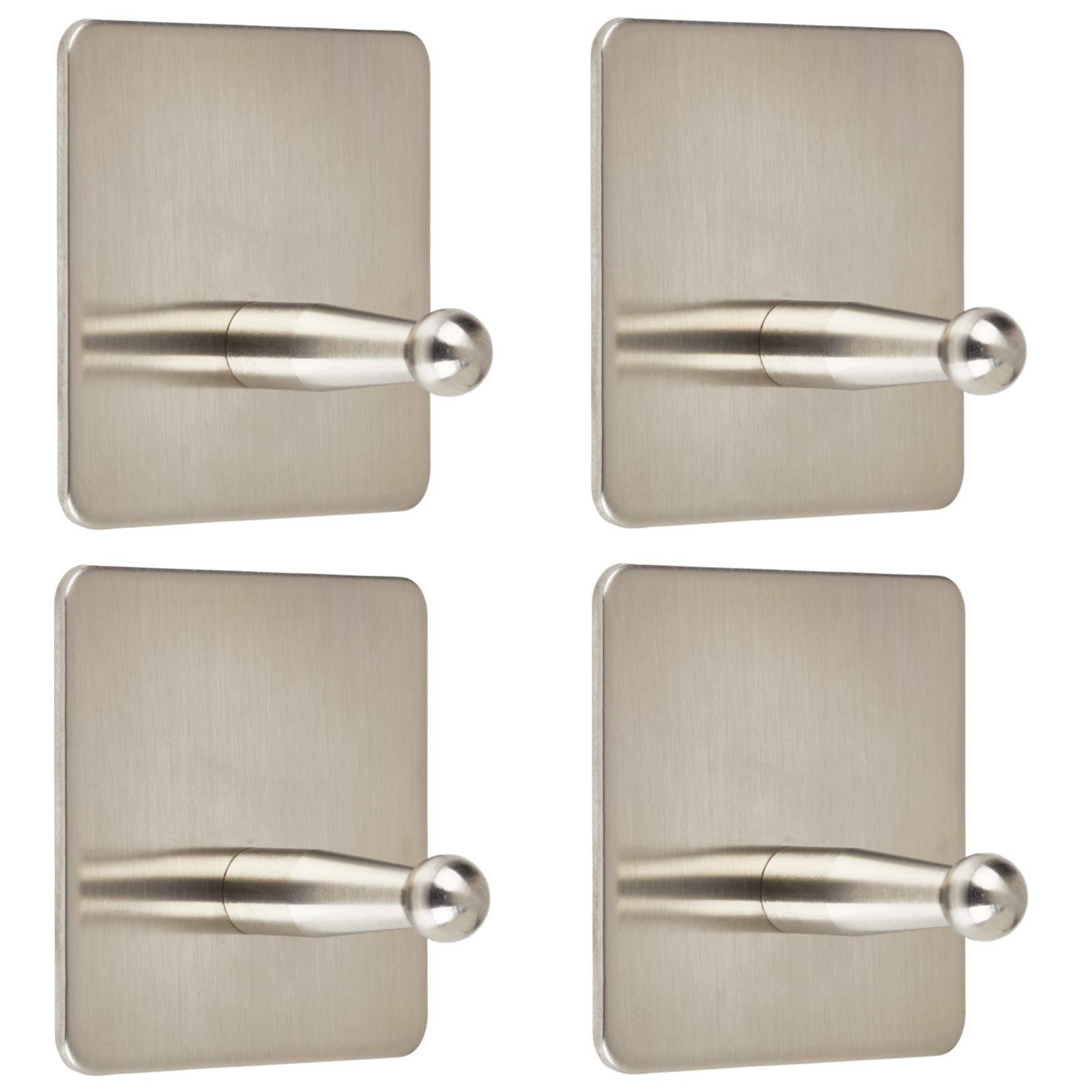 SO-TECH® Garderobenhaken 4er Set Garderobenhaken ARIA Edelstahl selbstklebend (4 St)