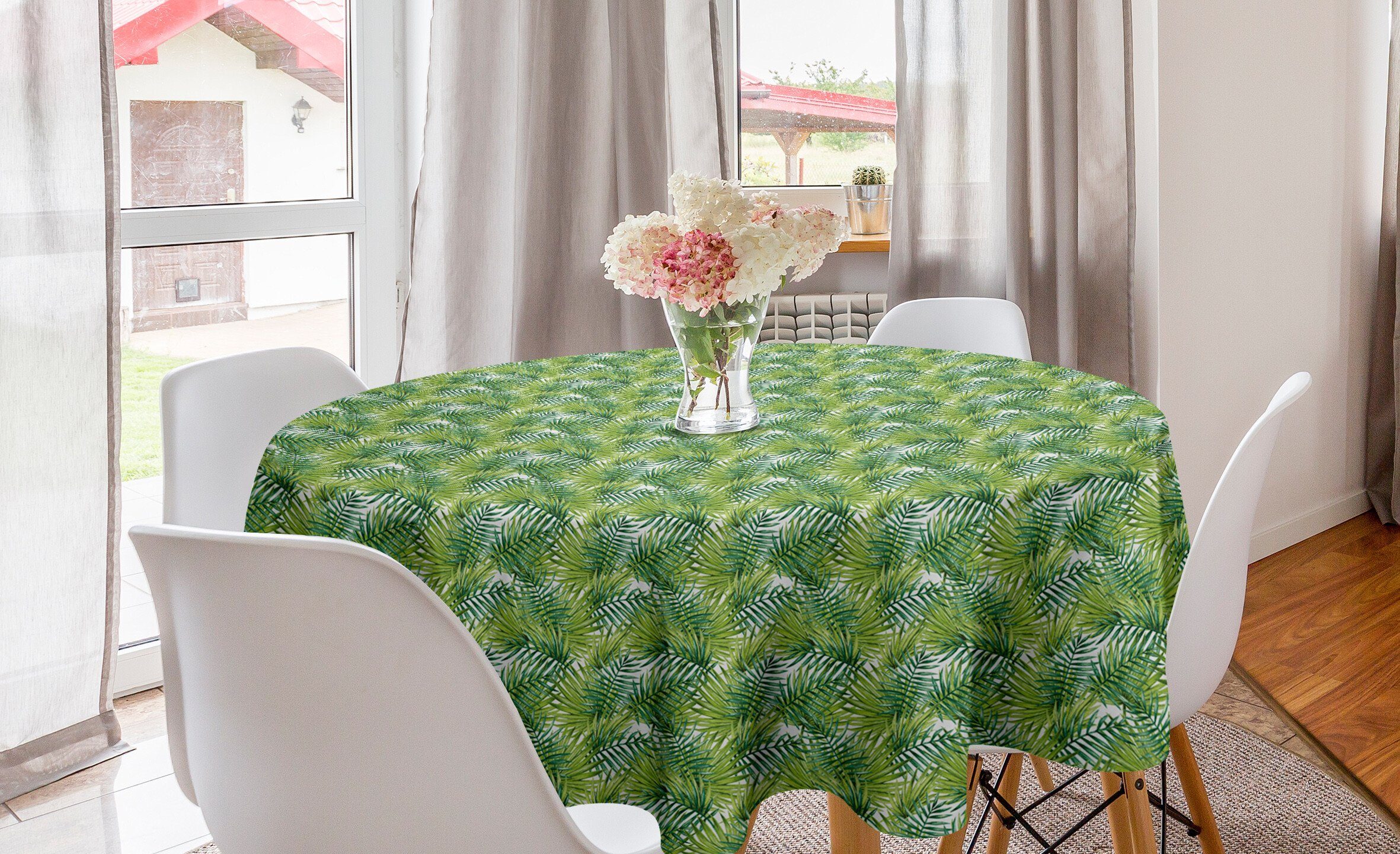 Abakuhaus Tischdecke Kreis Tischdecke Abdeckung für Esszimmer Küche Dekoration, Pflanze Bunte Illustration Natürliche