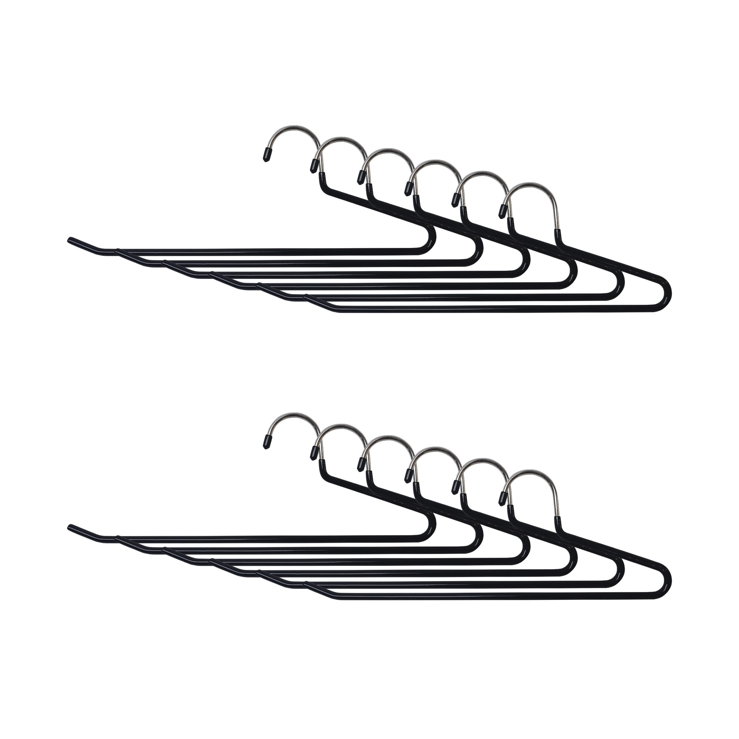 relaxdays Kleiderbügel Rutschfestes Hosenbügel Set, (Set, 12-tlg), schwarz günstig online kaufen