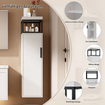 MODFU Badmöbel-Set Badezimmerset (Komplett-Set, 3-St), mit Soft-Close, (Spiegelschrank, Waschtisch mit Becken)