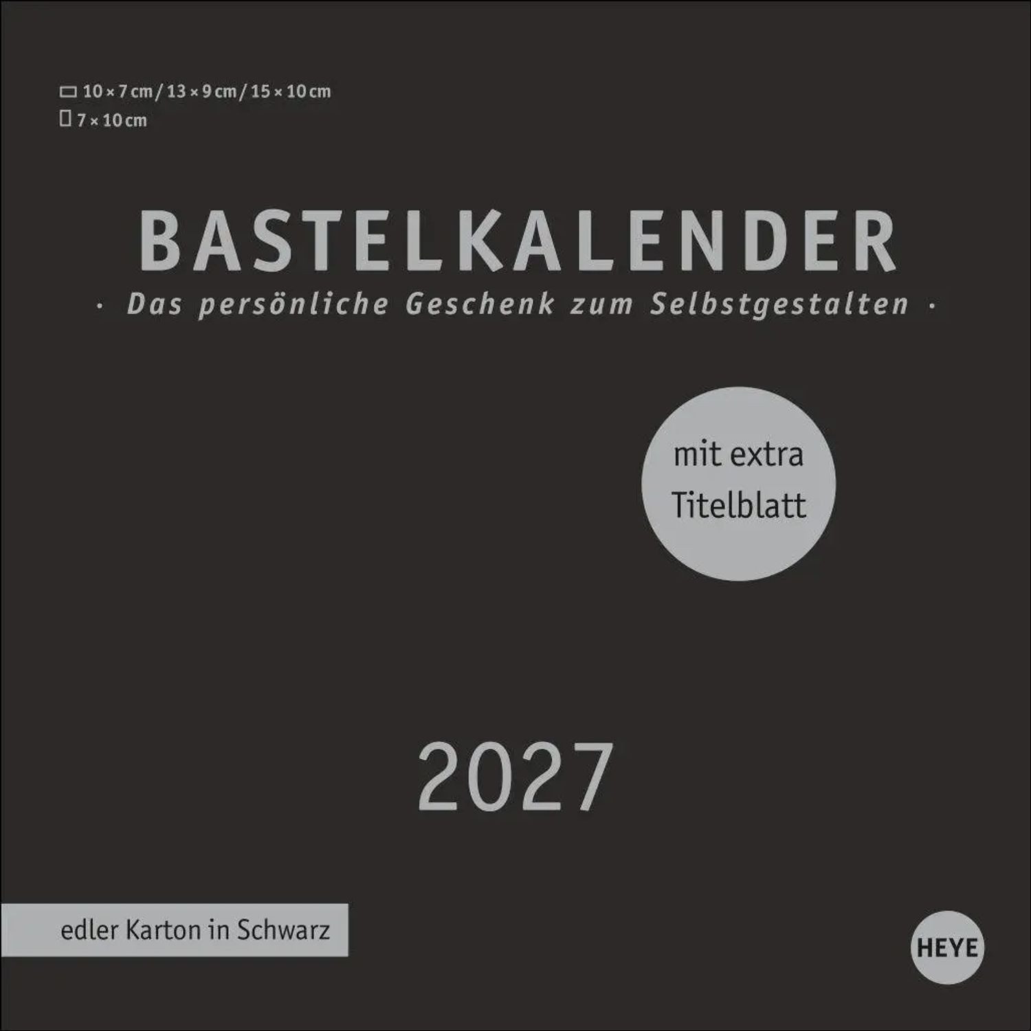 HEYE Wandkalender Premium-Bastelkalender schwarz klein 2027